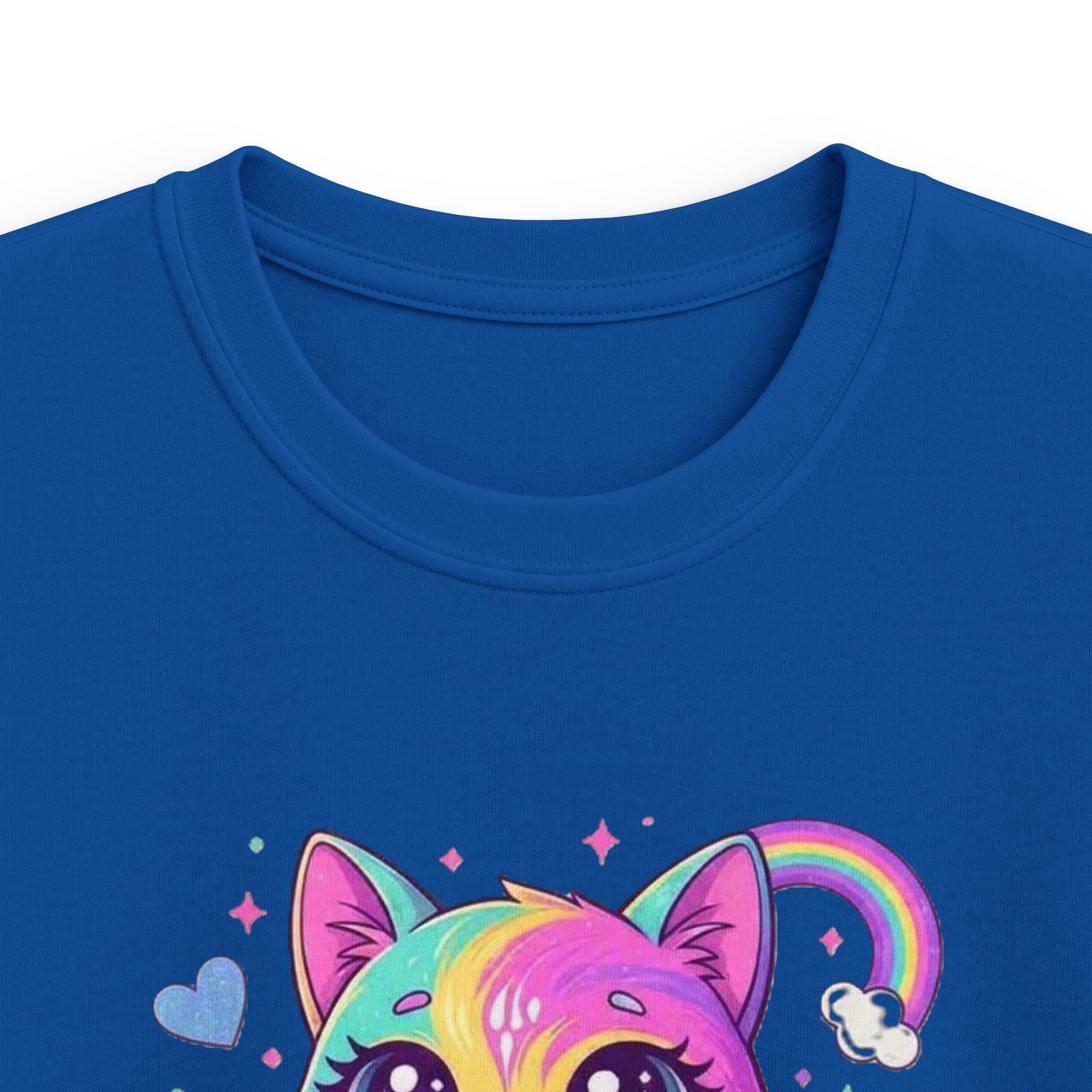 🌈🐱 Rainbow Dreams Cat Kids T-Shirt ✨💜