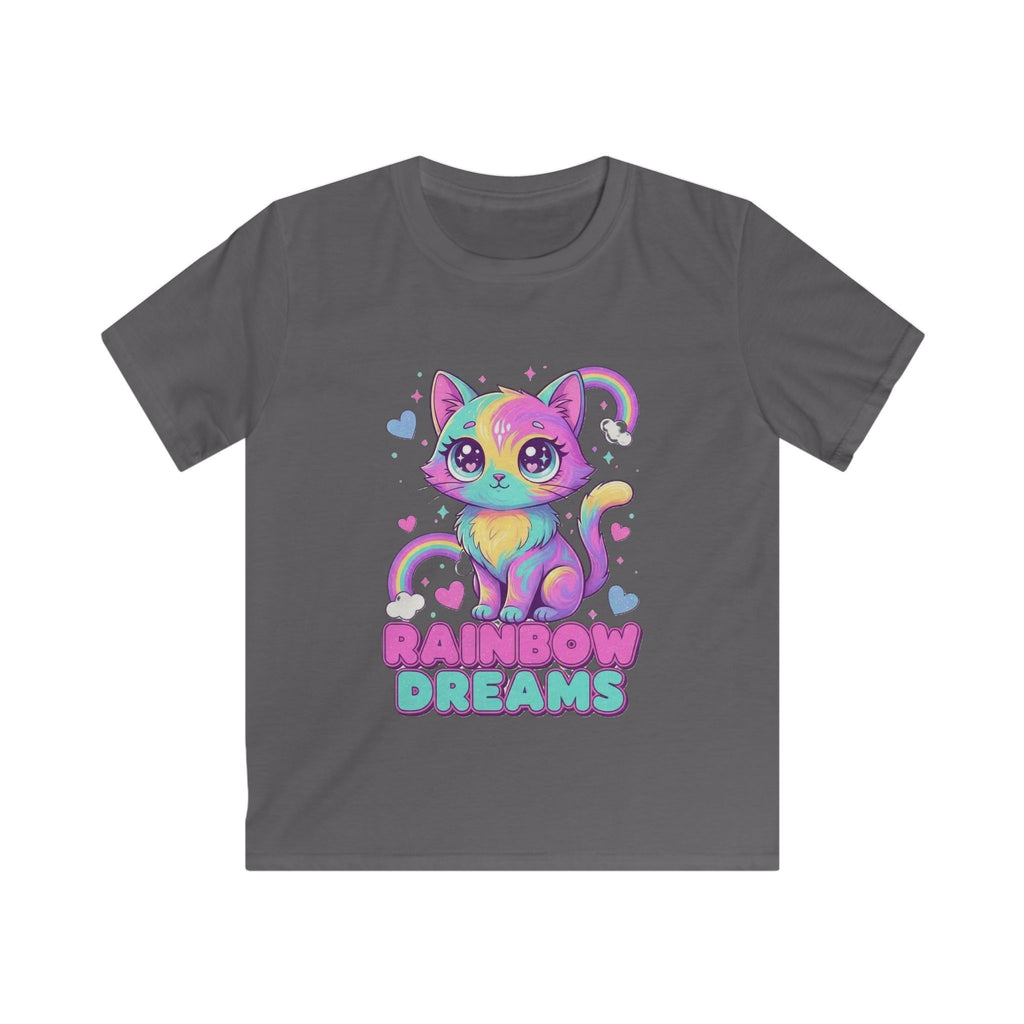 🌈🐱 Rainbow Dreams Cat Kids T-Shirt ✨💜