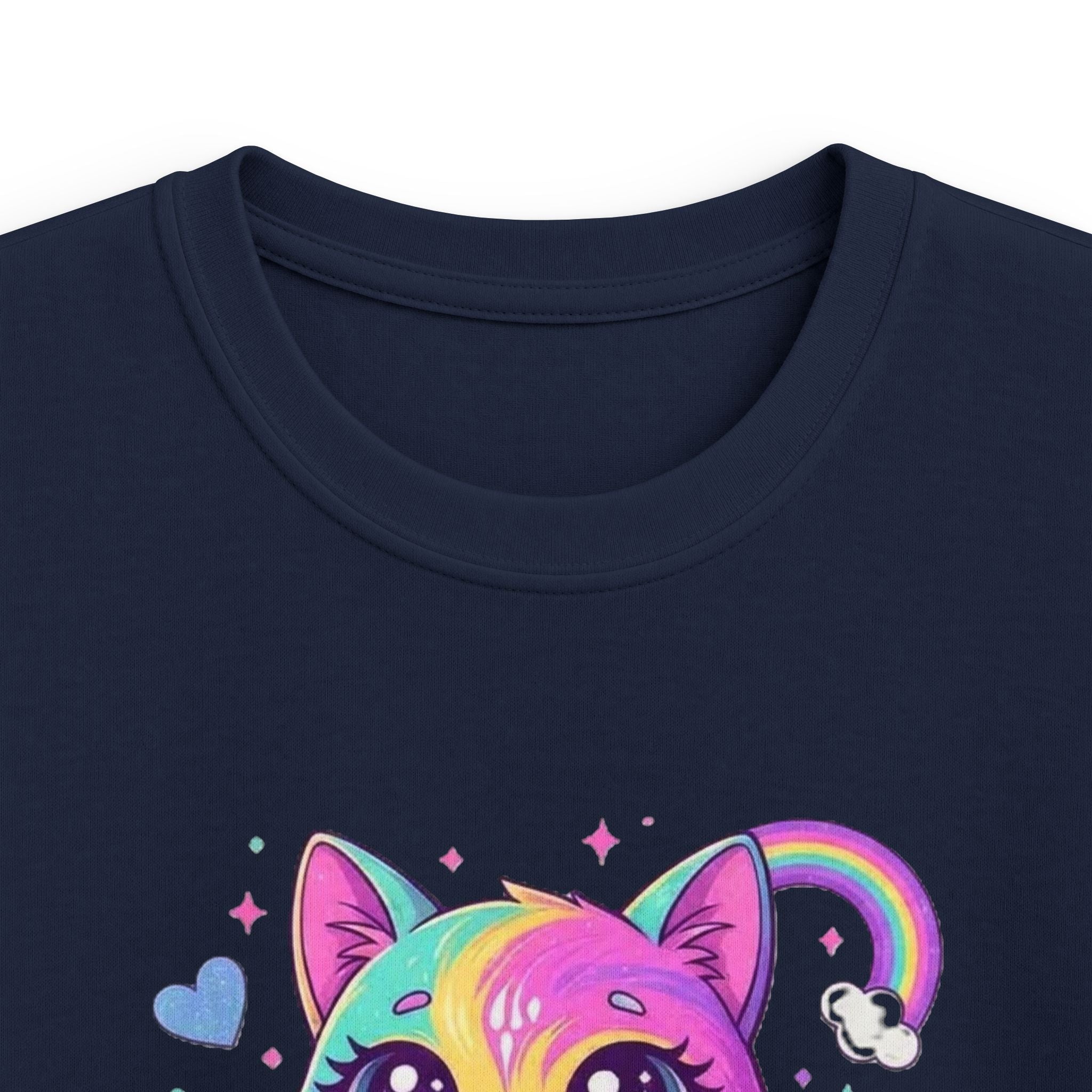 🌈🐱 Rainbow Dreams Cat Kids T-Shirt ✨💜
