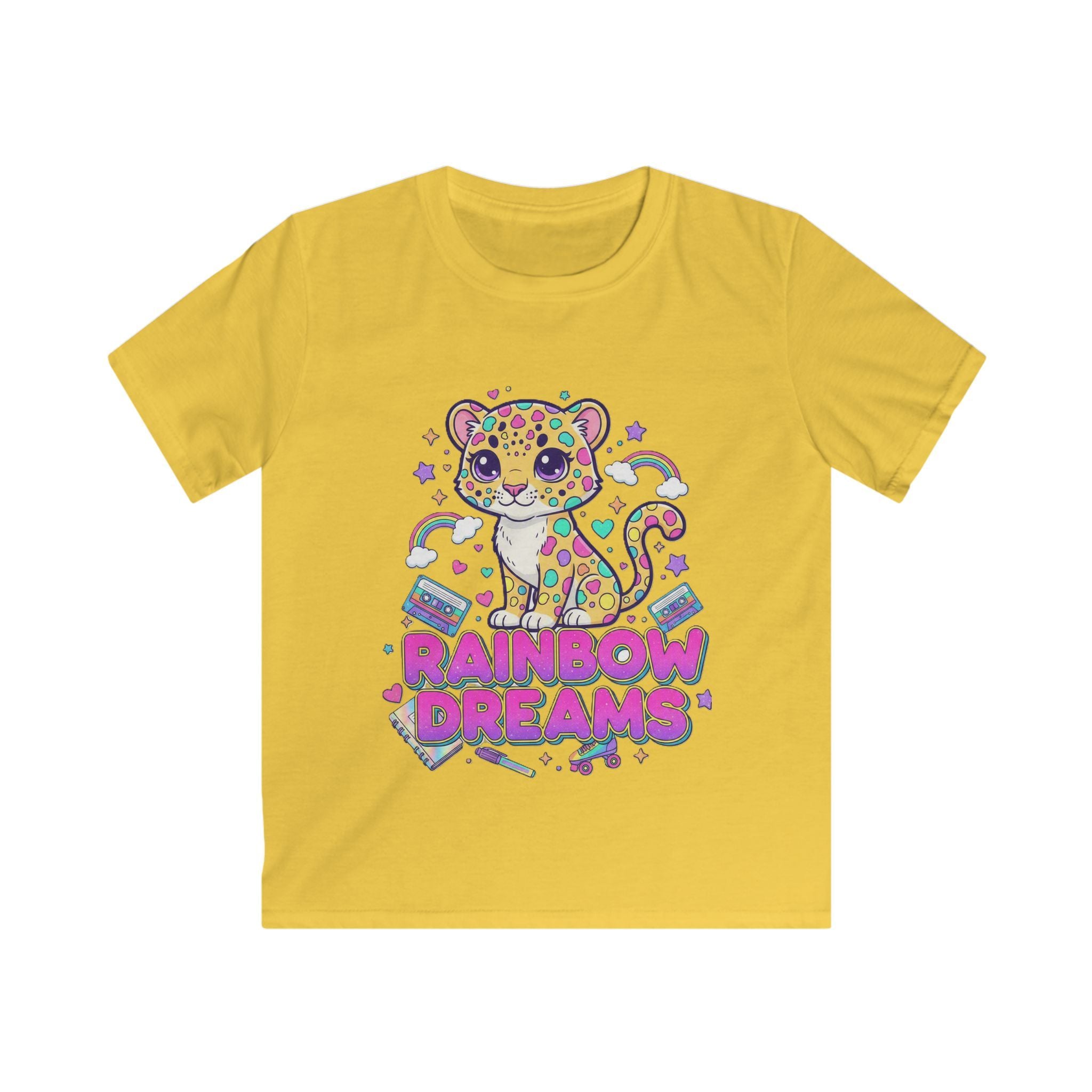 🌈🐆 Rainbow Dreams Leopard Kids T-Shirt ✨