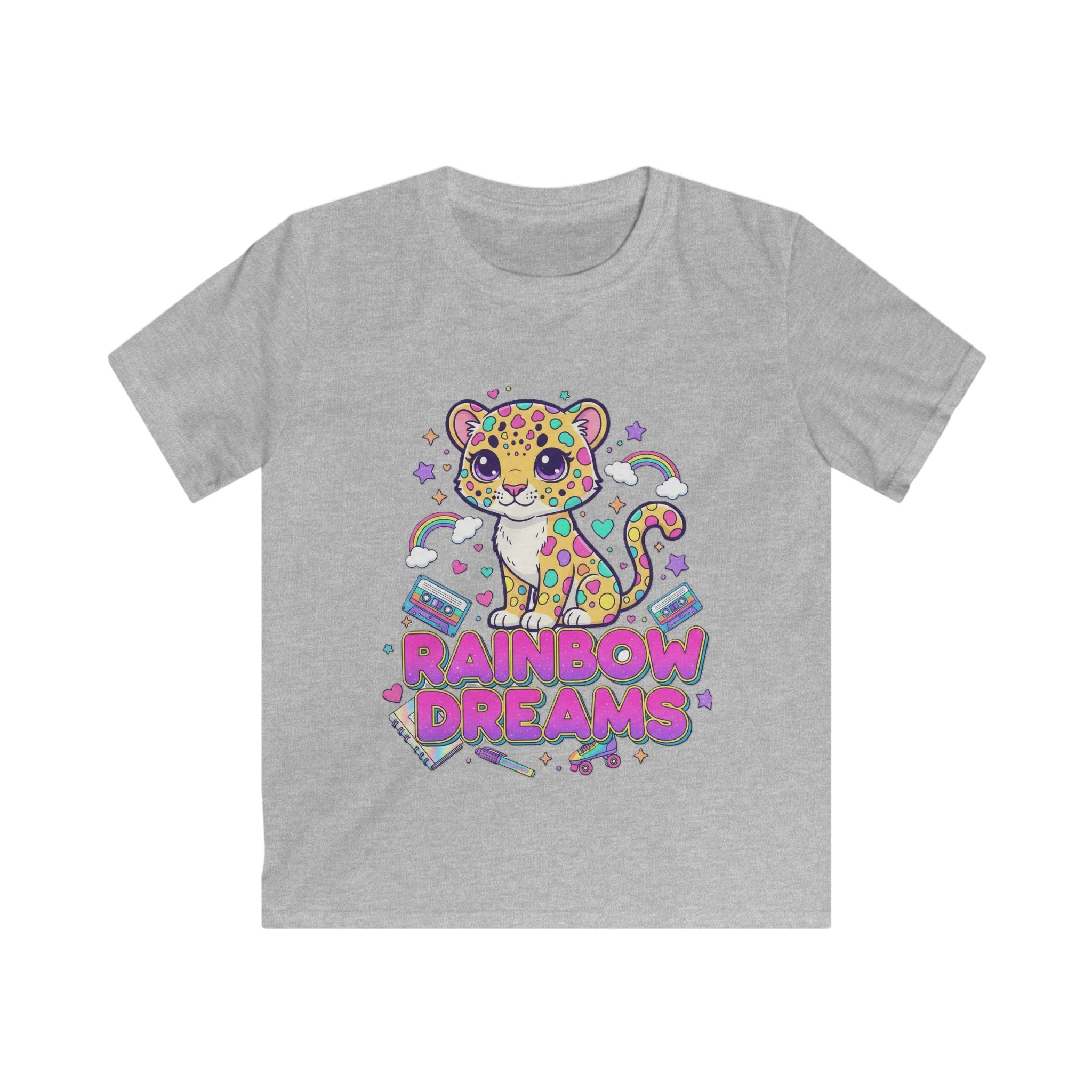 🌈🐆 Rainbow Dreams Leopard Kids T-Shirt ✨