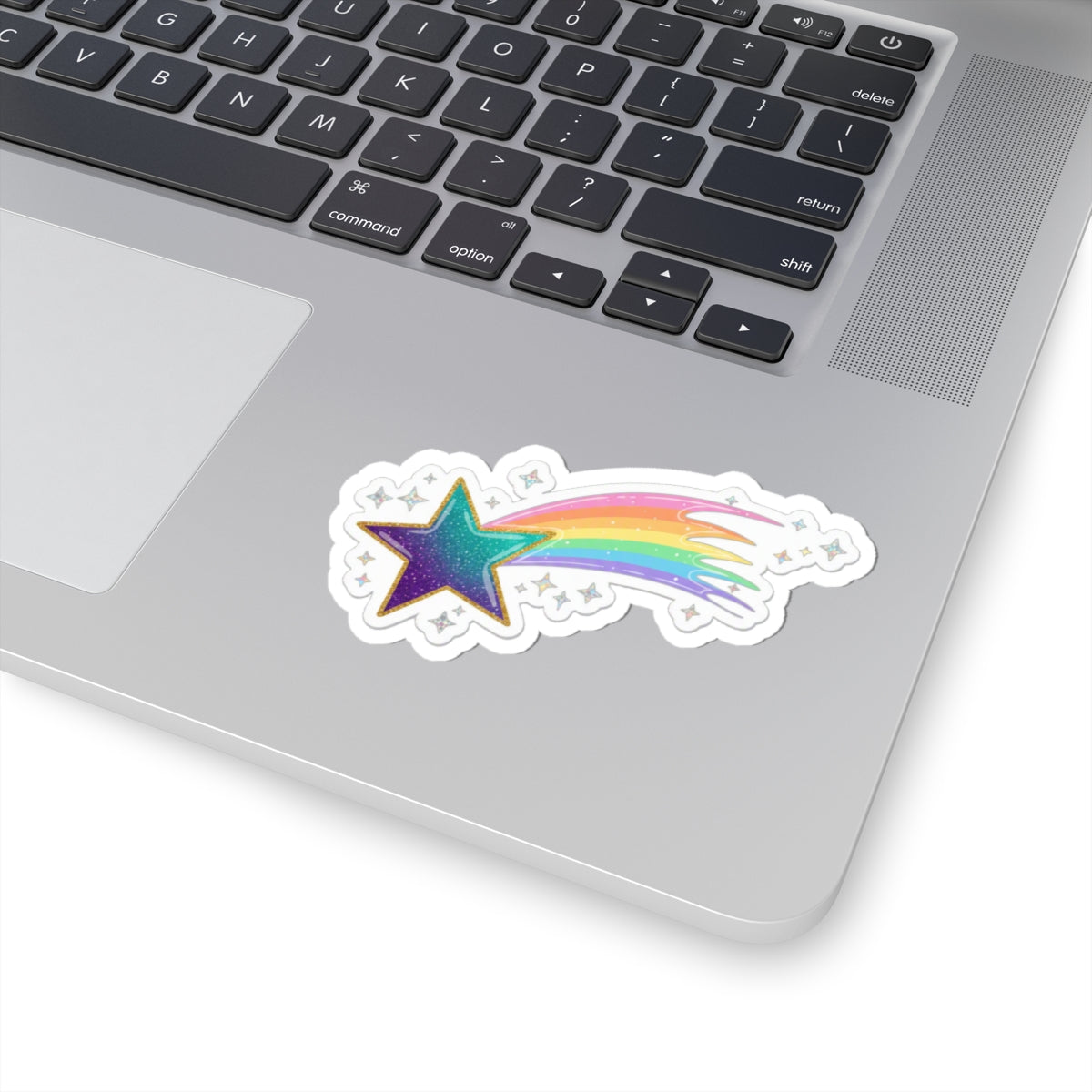 ⭐ Shooting Star Rainbow Kiss-Cut Sticker | Glitter Meteor Decal 🌈✨