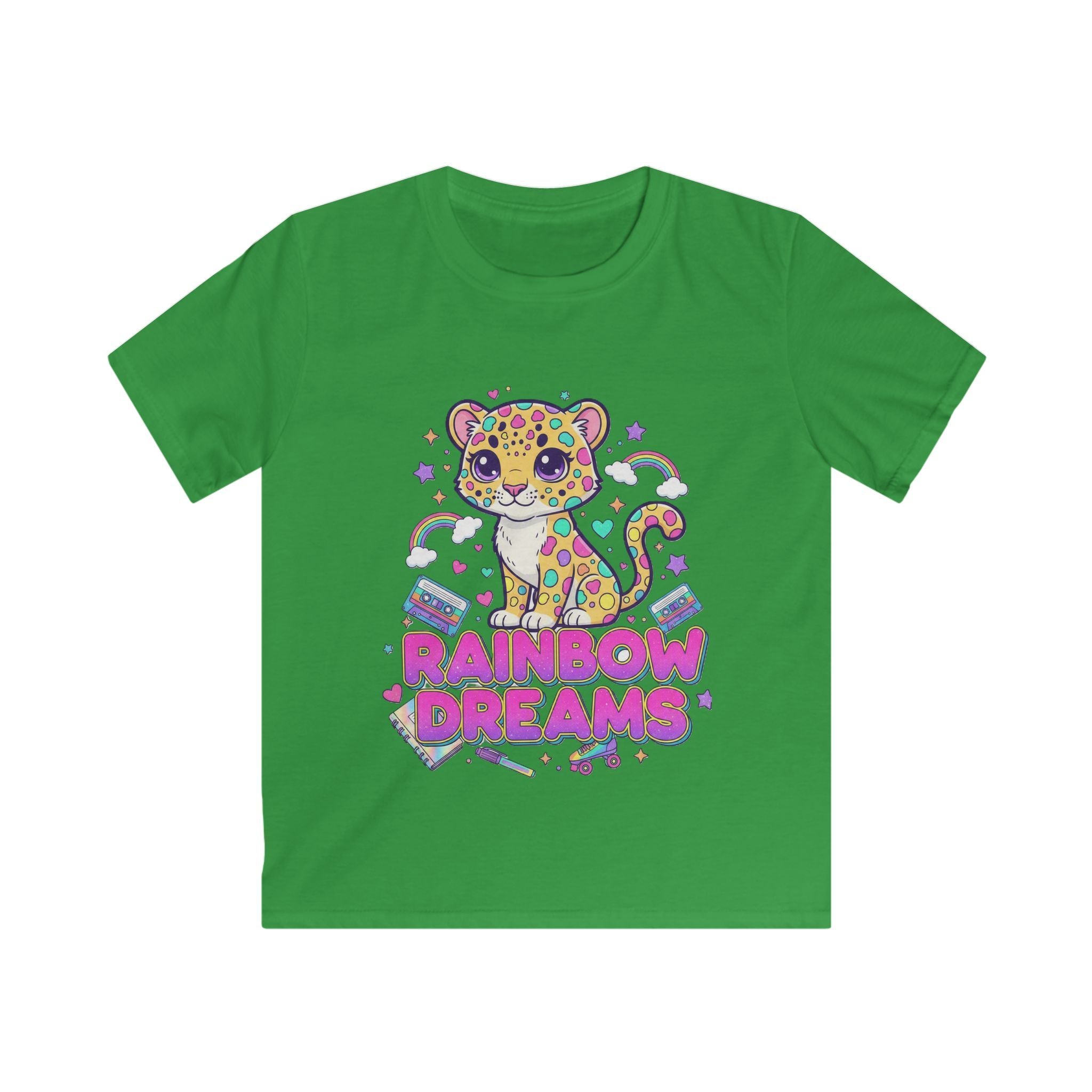 🌈🐆 Rainbow Dreams Leopard Kids T-Shirt ✨