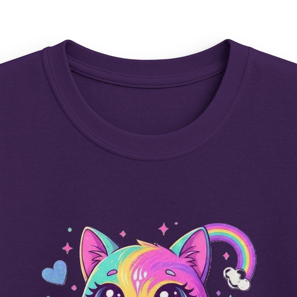 🌈🐱 Rainbow Dreams Cat Kids T-Shirt ✨💜