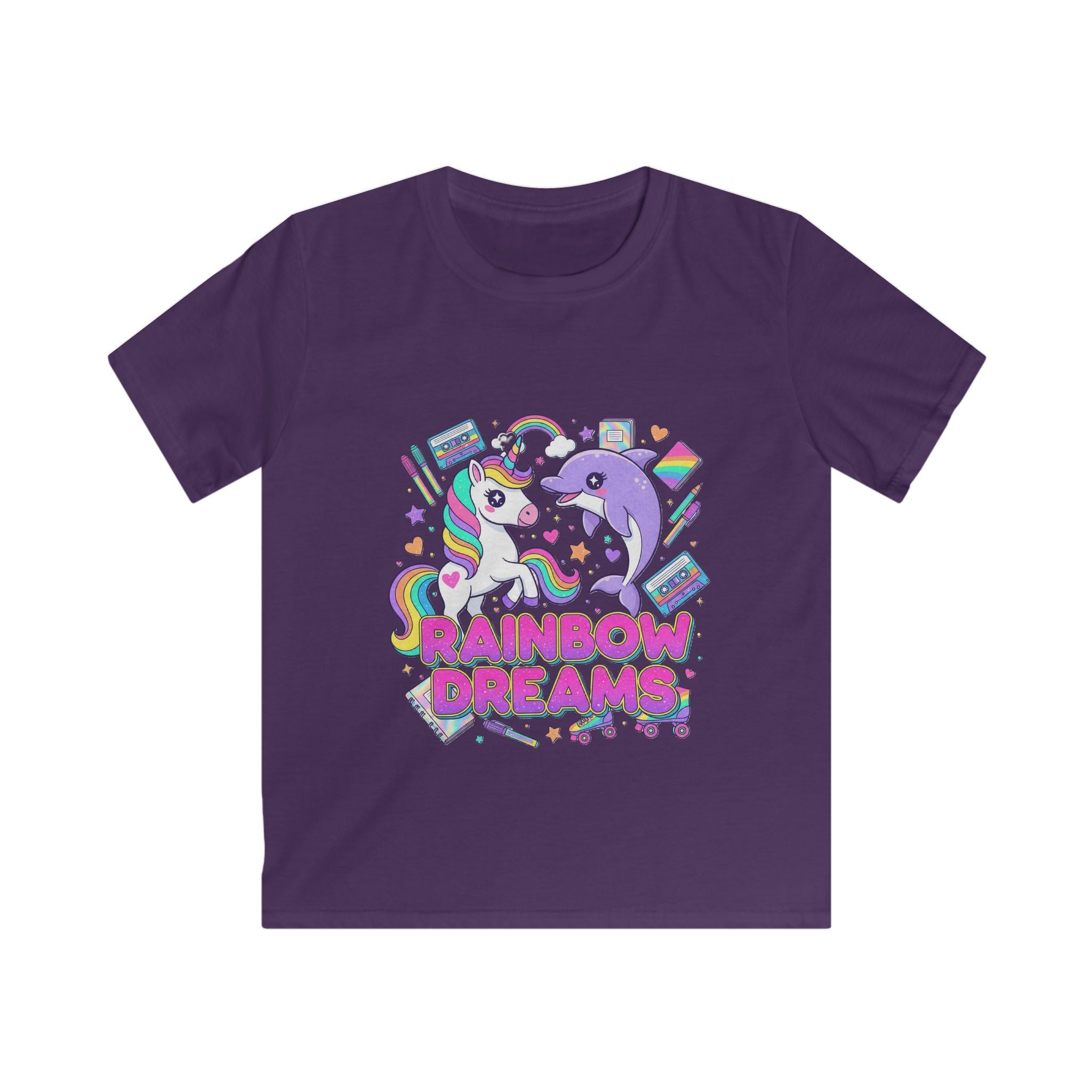 🌈🦄 Rainbow Dreams Unicorn & Dolphin Kids T-Shirt 🐬✨