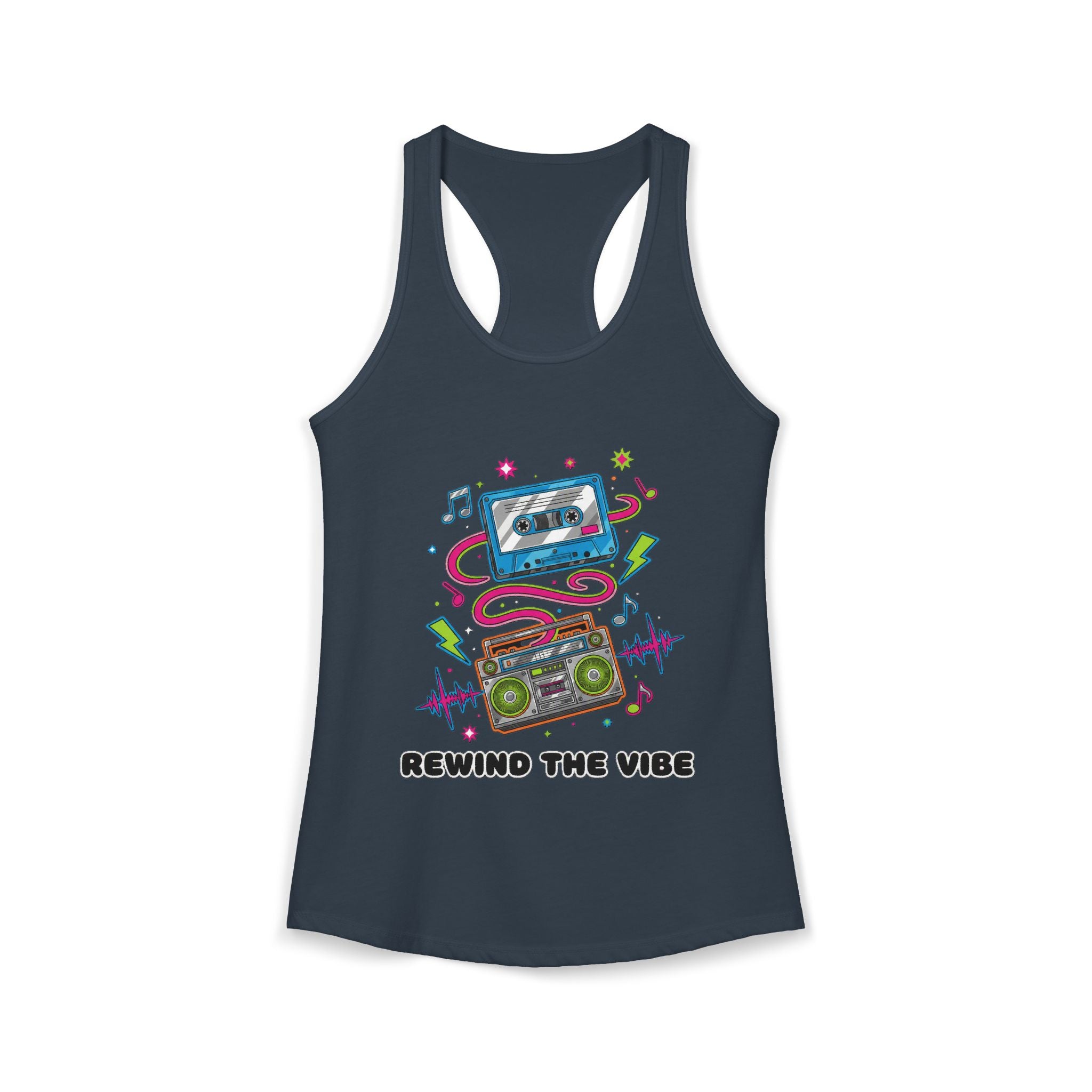 📼 Rewind the Vibe Racerback Tank 🎶
