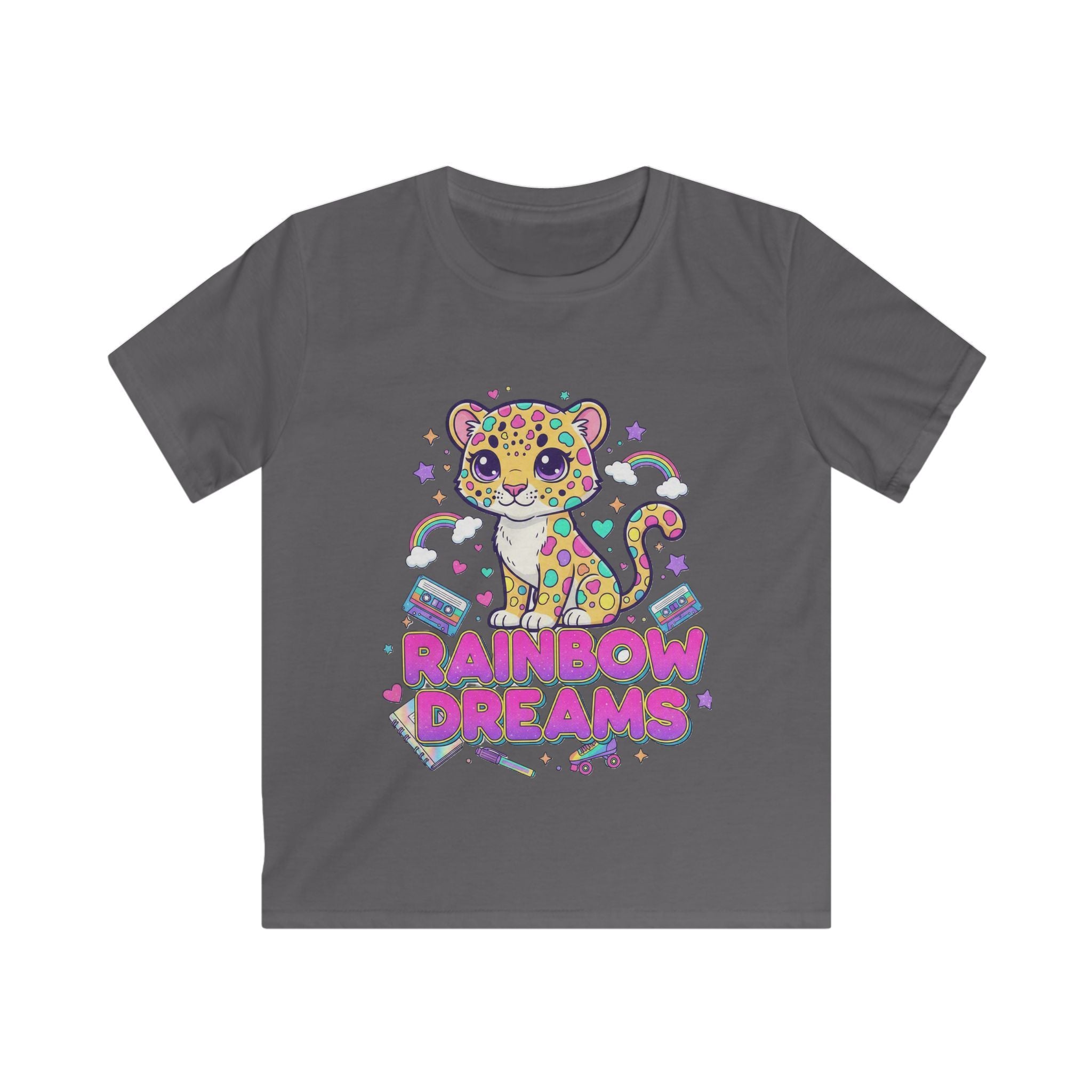 🌈🐆 Rainbow Dreams Leopard Kids T-Shirt ✨