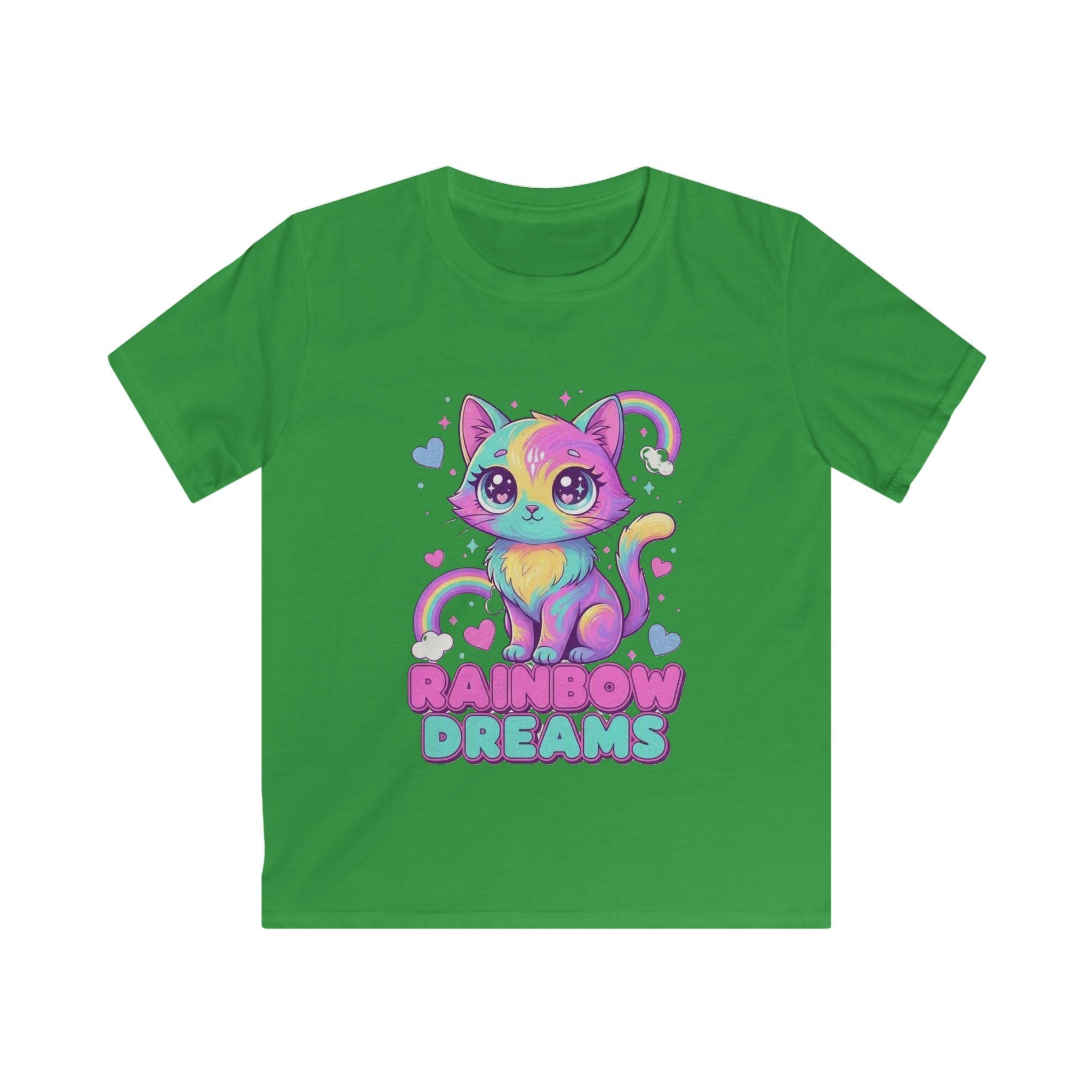 🌈🐱 Rainbow Dreams Cat Kids T-Shirt ✨💜