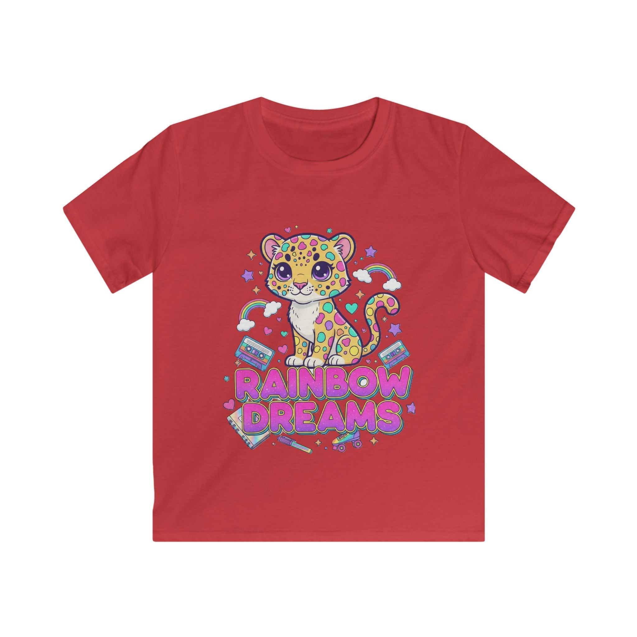 🌈🐆 Rainbow Dreams Leopard Kids T-Shirt ✨