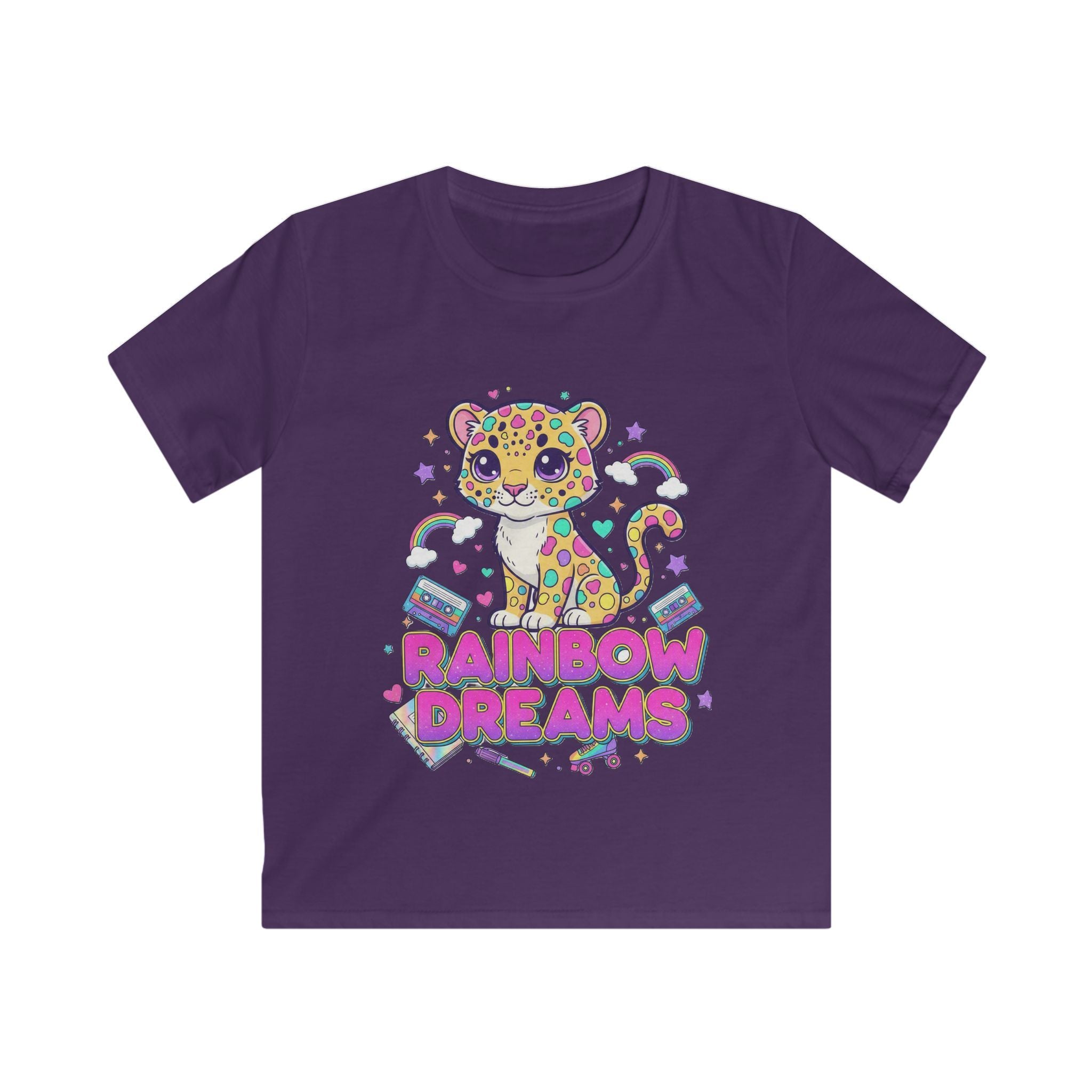 🌈🐆 Rainbow Dreams Leopard Kids T-Shirt ✨