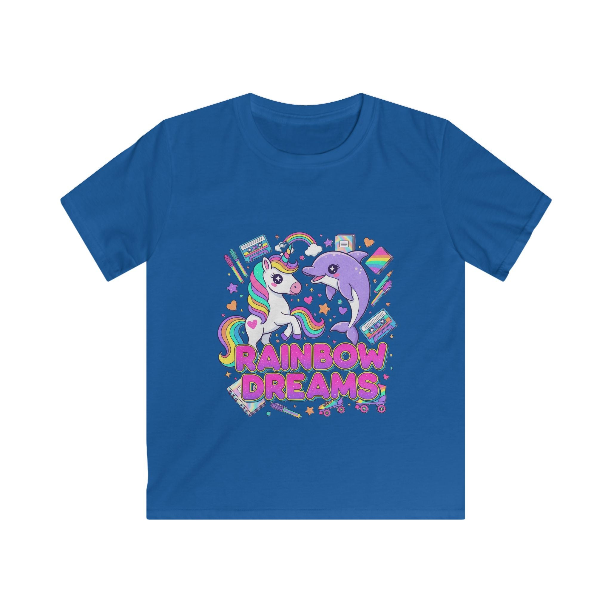 🌈🦄 Rainbow Dreams Unicorn & Dolphin Kids T-Shirt 🐬✨