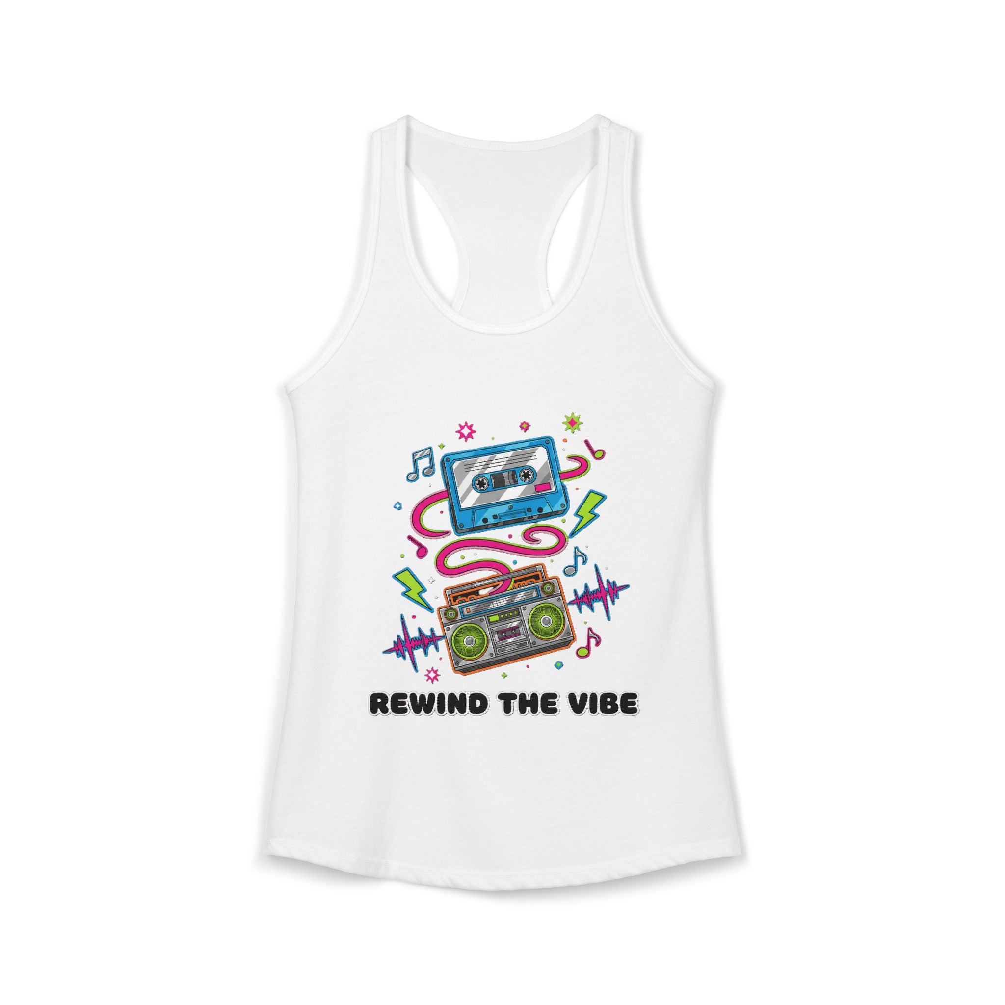 📼 Rewind the Vibe Racerback Tank 🎶