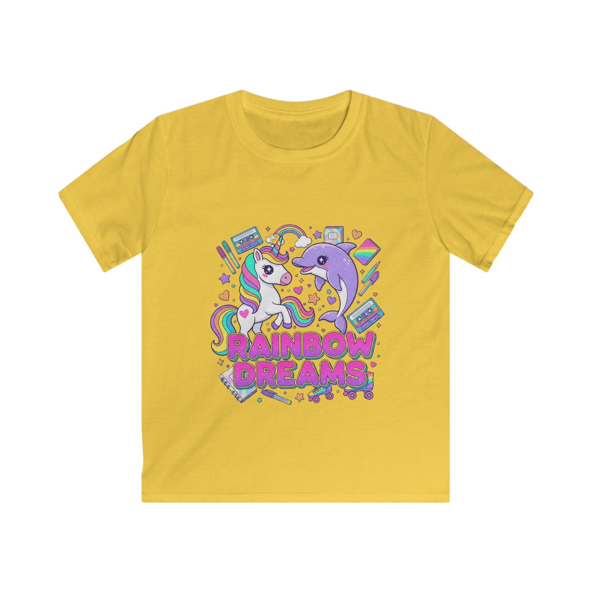 🌈🦄 Rainbow Dreams Unicorn & Dolphin Kids T-Shirt 🐬✨