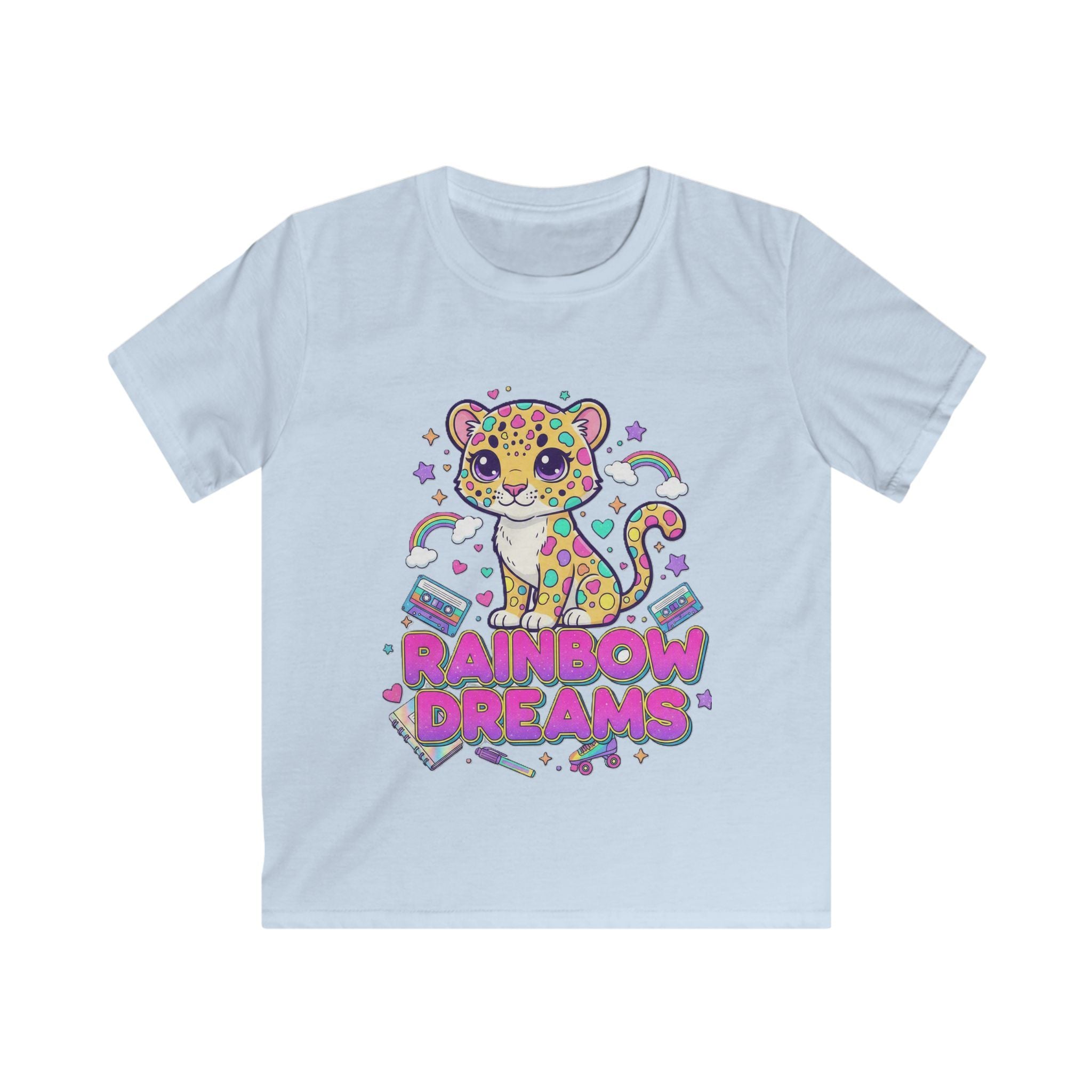 🌈🐆 Rainbow Dreams Leopard Kids T-Shirt ✨