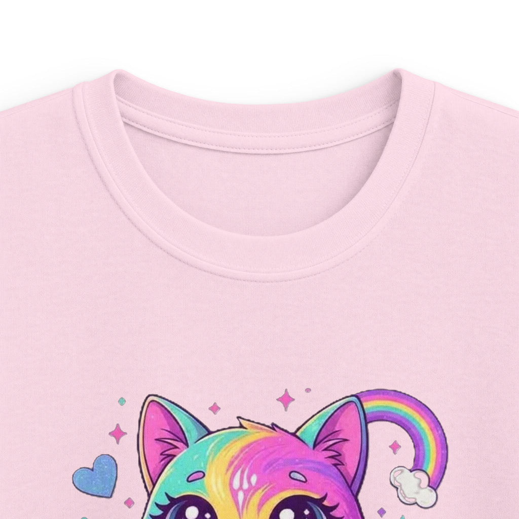 🌈🐱 Rainbow Dreams Cat Kids T-Shirt ✨💜