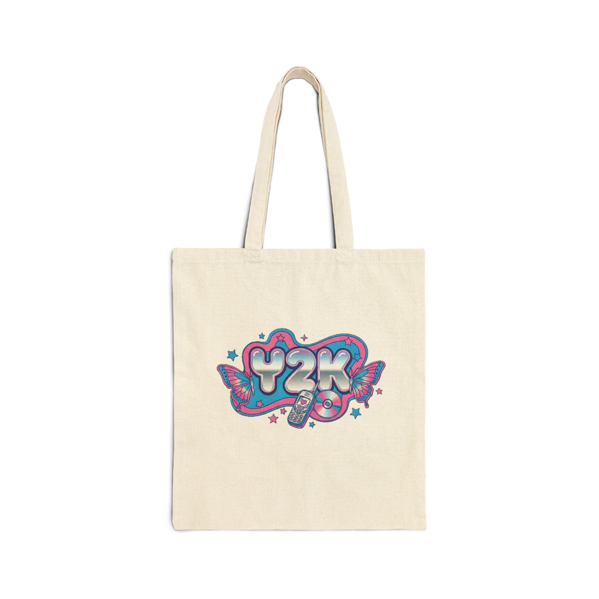 Virtual Vibes Y2K Graffiti Tote Bag 💿🦋✨