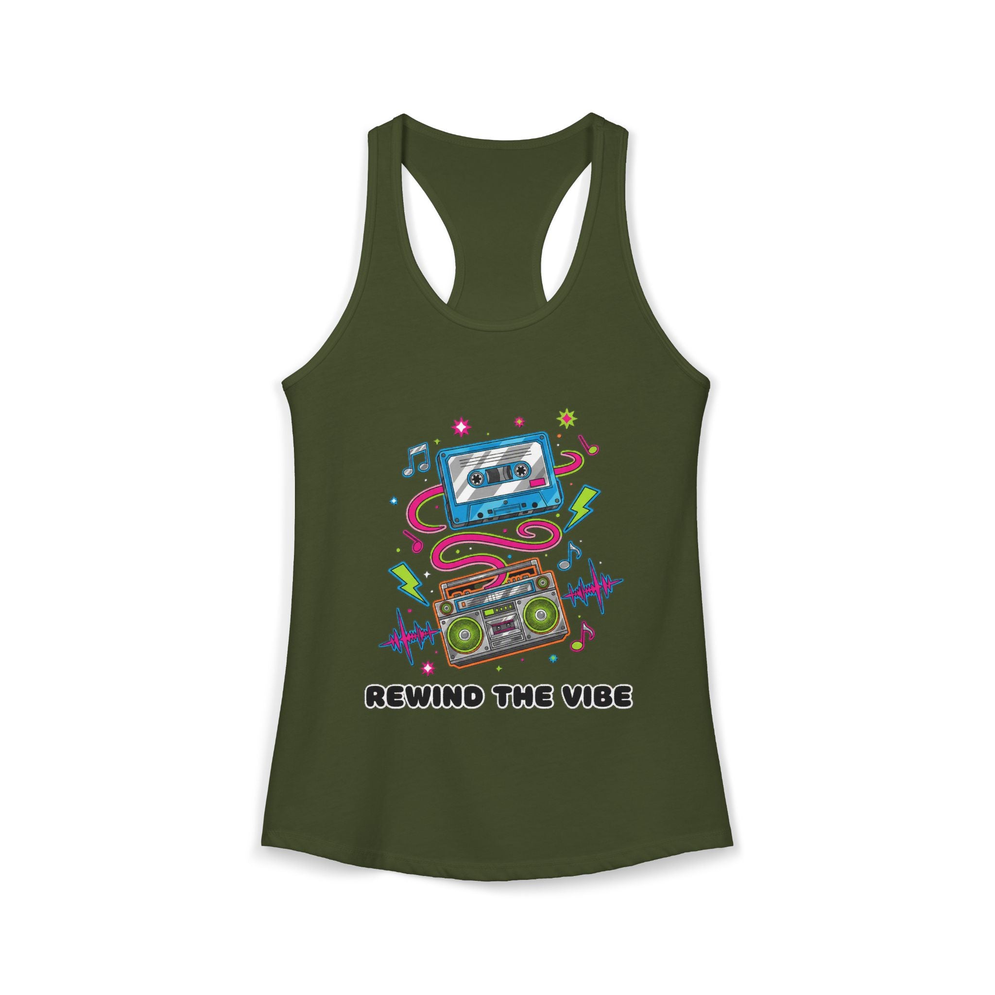 📼 Rewind the Vibe Racerback Tank 🎶