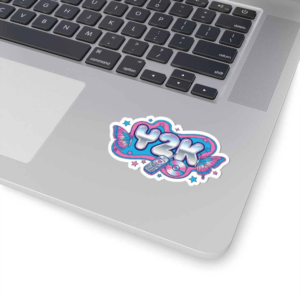 Virtual Vibes Y2K Kiss-Cut Sticker 💿🦋✨