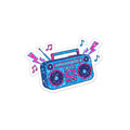 🎵 Retro Boombox Kiss-Cut Sticker | Neon Glitter Music Decal ⚡✨