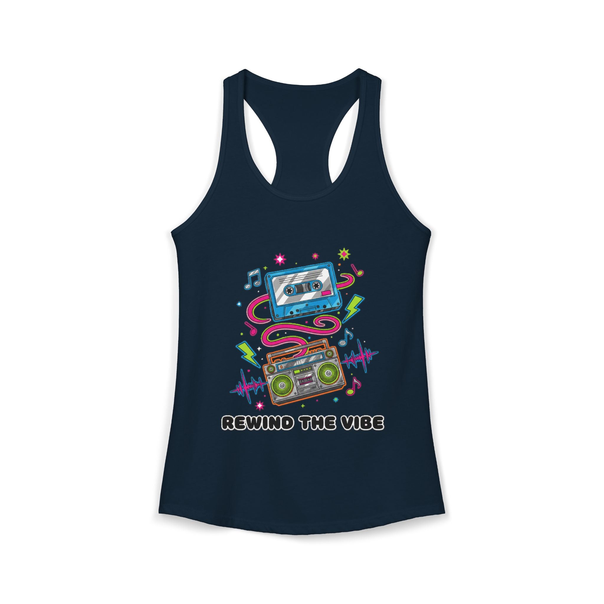 📼 Rewind the Vibe Racerback Tank 🎶