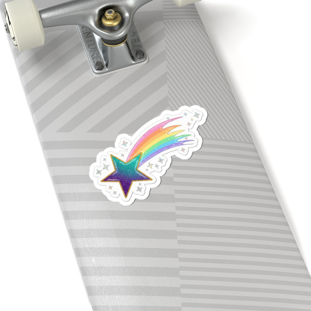 ⭐ Shooting Star Rainbow Kiss-Cut Sticker | Glitter Meteor Decal 🌈✨