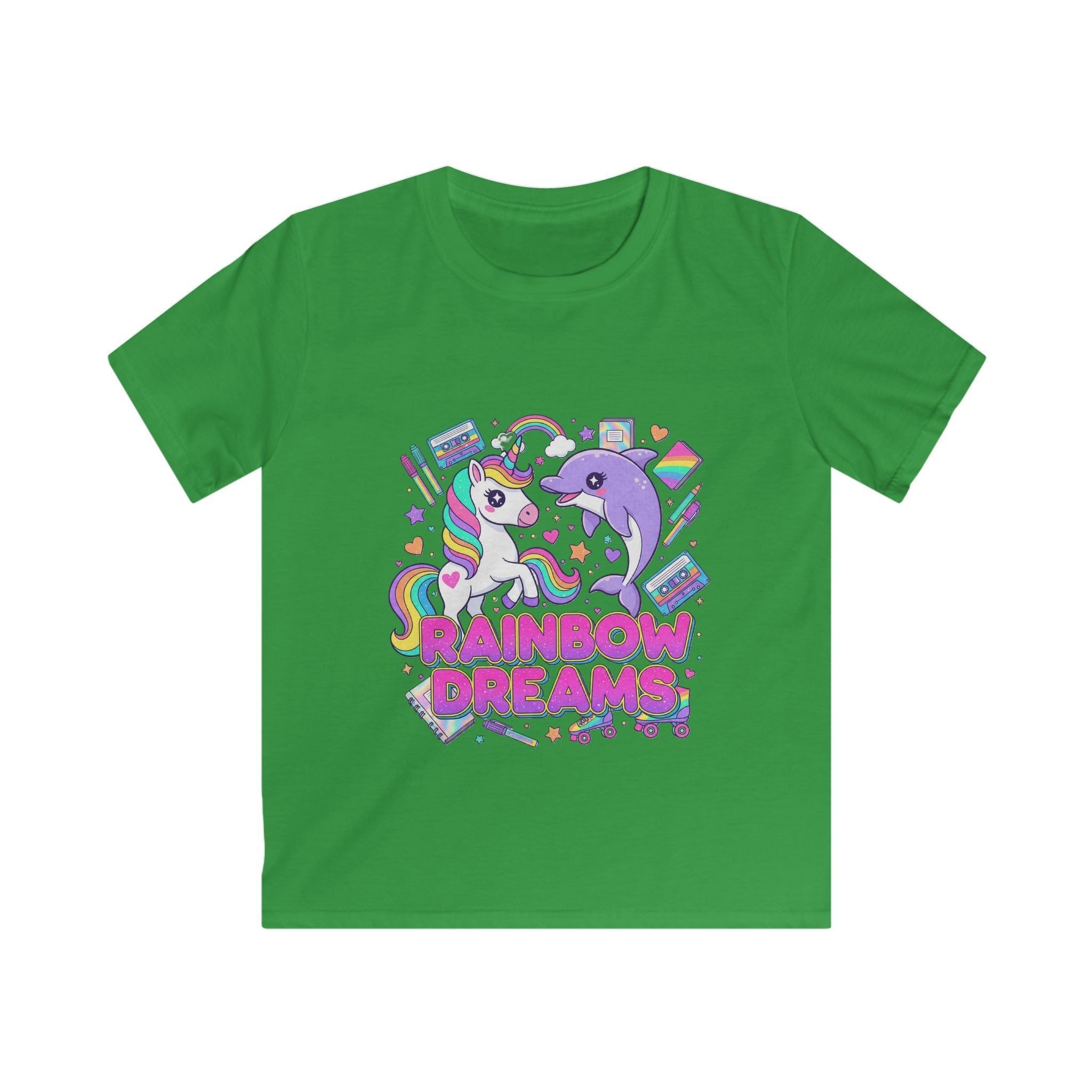 🌈🦄 Rainbow Dreams Unicorn & Dolphin Kids T-Shirt 🐬✨