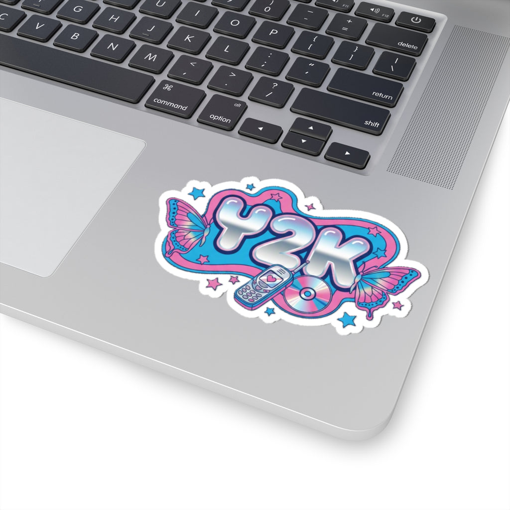 Virtual Vibes Y2K Kiss-Cut Sticker 💿🦋✨