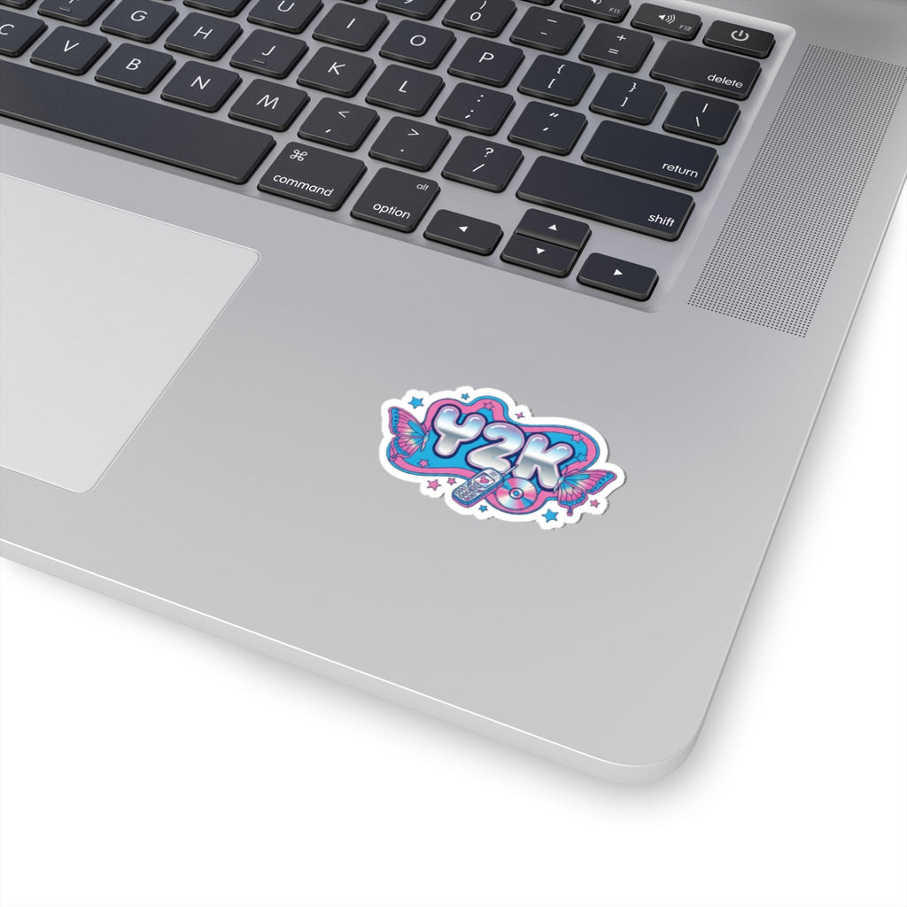 Virtual Vibes Y2K Kiss-Cut Sticker 💿🦋✨