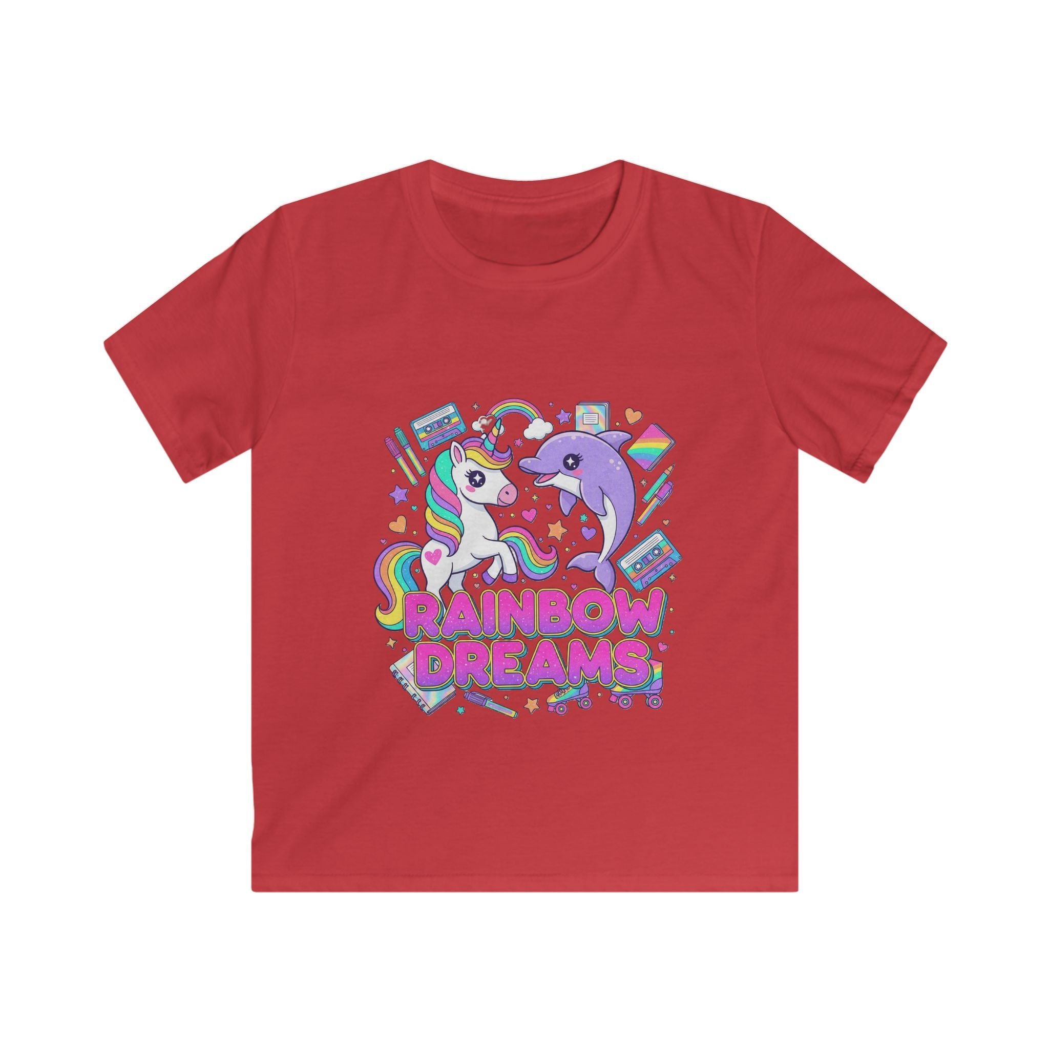 🌈🦄 Rainbow Dreams Unicorn & Dolphin Kids T-Shirt 🐬✨