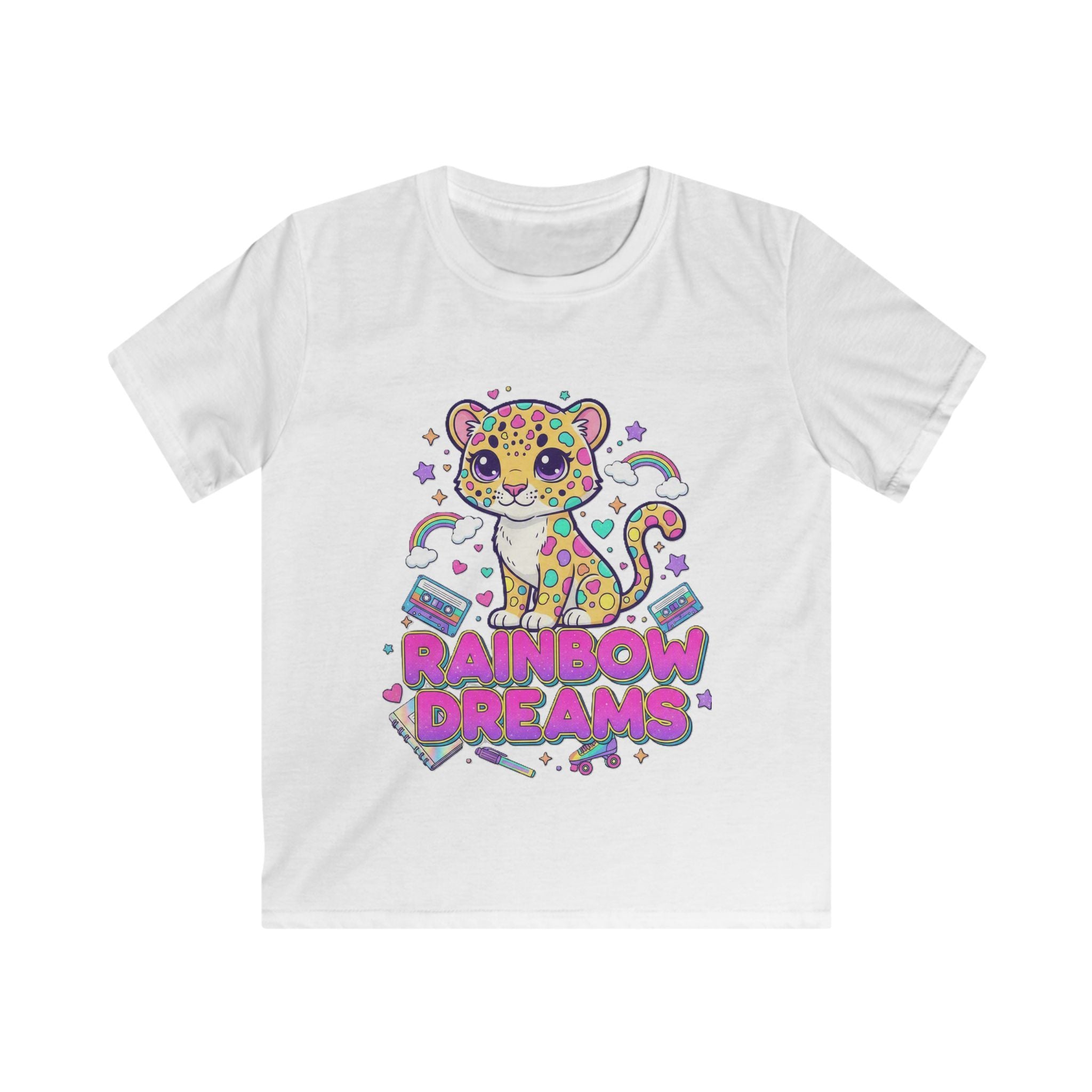 🌈🐆 Rainbow Dreams Leopard Kids T-Shirt ✨