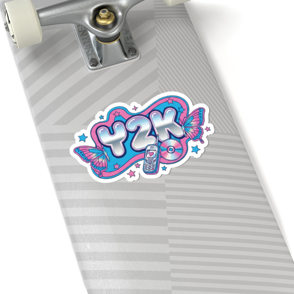 Virtual Vibes Y2K Kiss-Cut Sticker 💿🦋✨