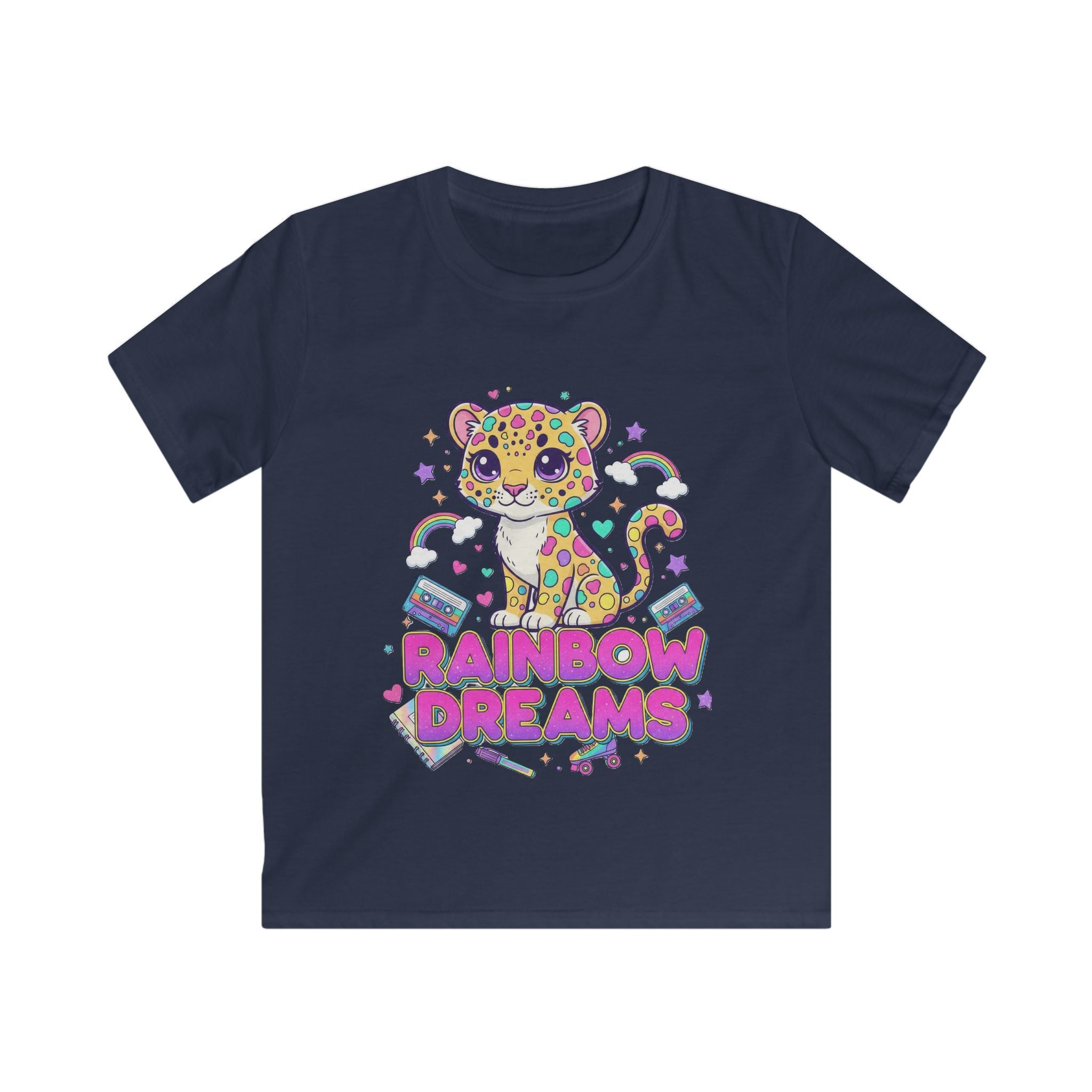 🌈🐆 Rainbow Dreams Leopard Kids T-Shirt ✨