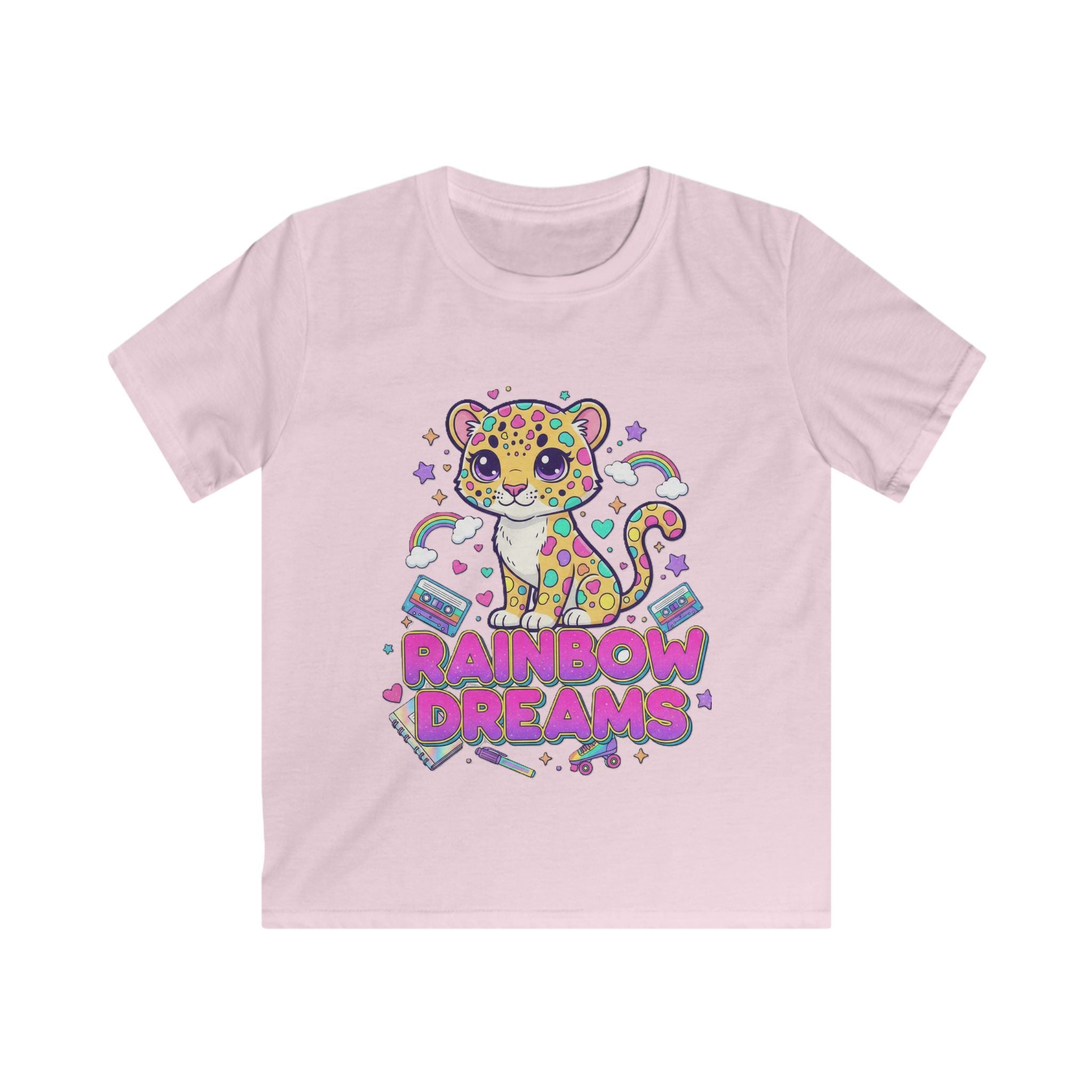 🌈🐆 Rainbow Dreams Leopard Kids T-Shirt ✨