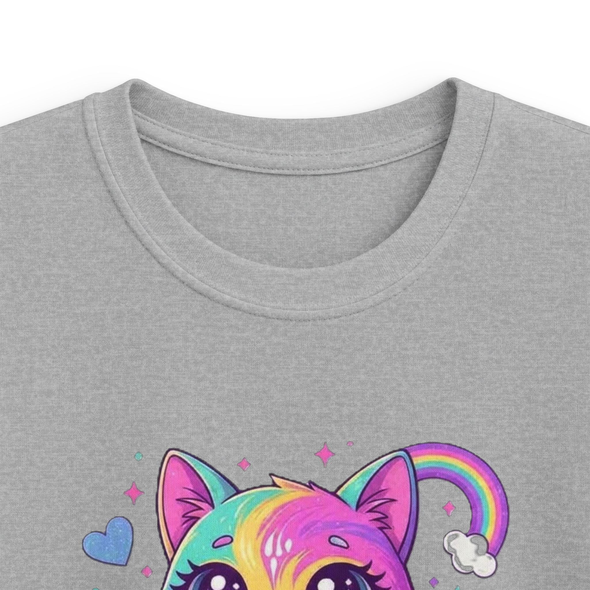 🌈🐱 Rainbow Dreams Cat Kids T-Shirt ✨💜