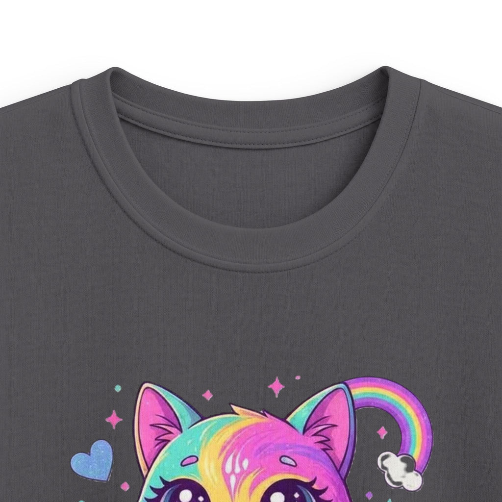 🌈🐱 Rainbow Dreams Cat Kids T-Shirt ✨💜