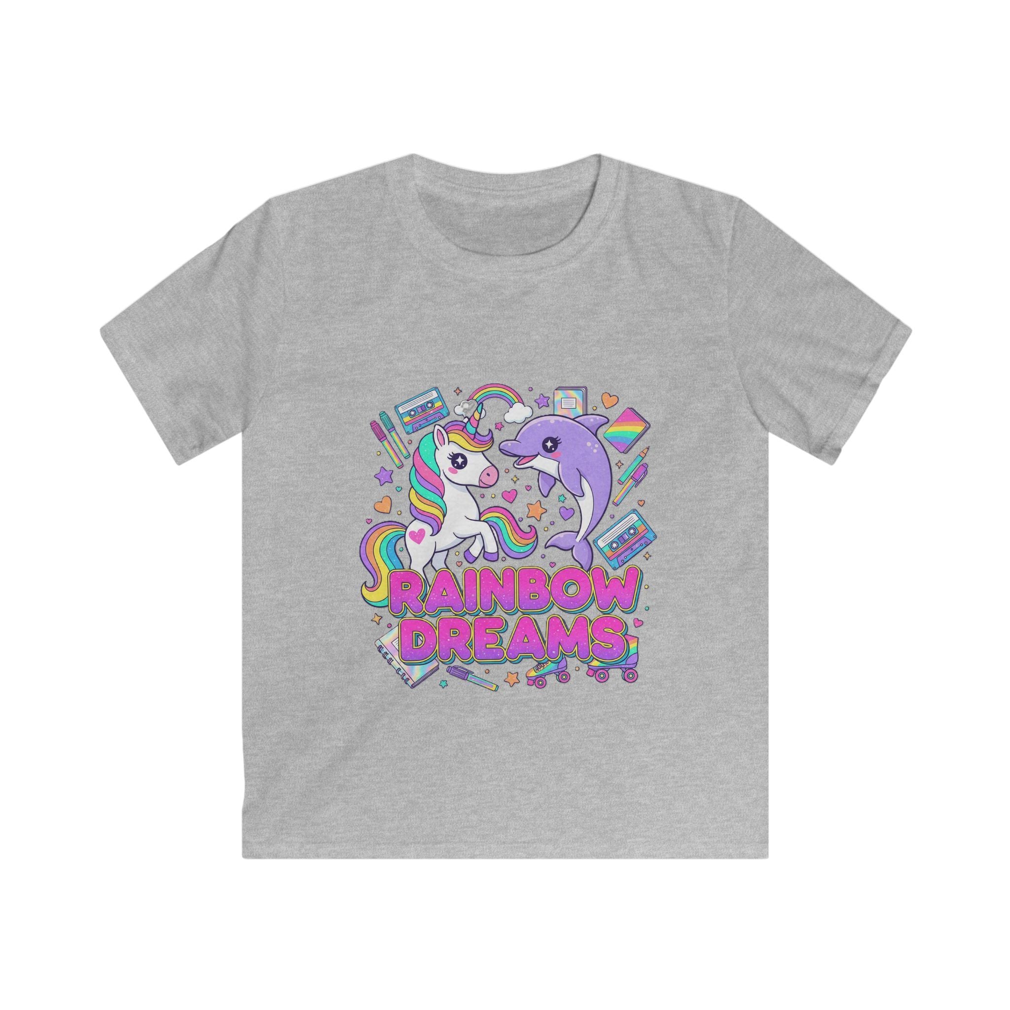 🌈🦄 Rainbow Dreams Unicorn & Dolphin Kids T-Shirt 🐬✨