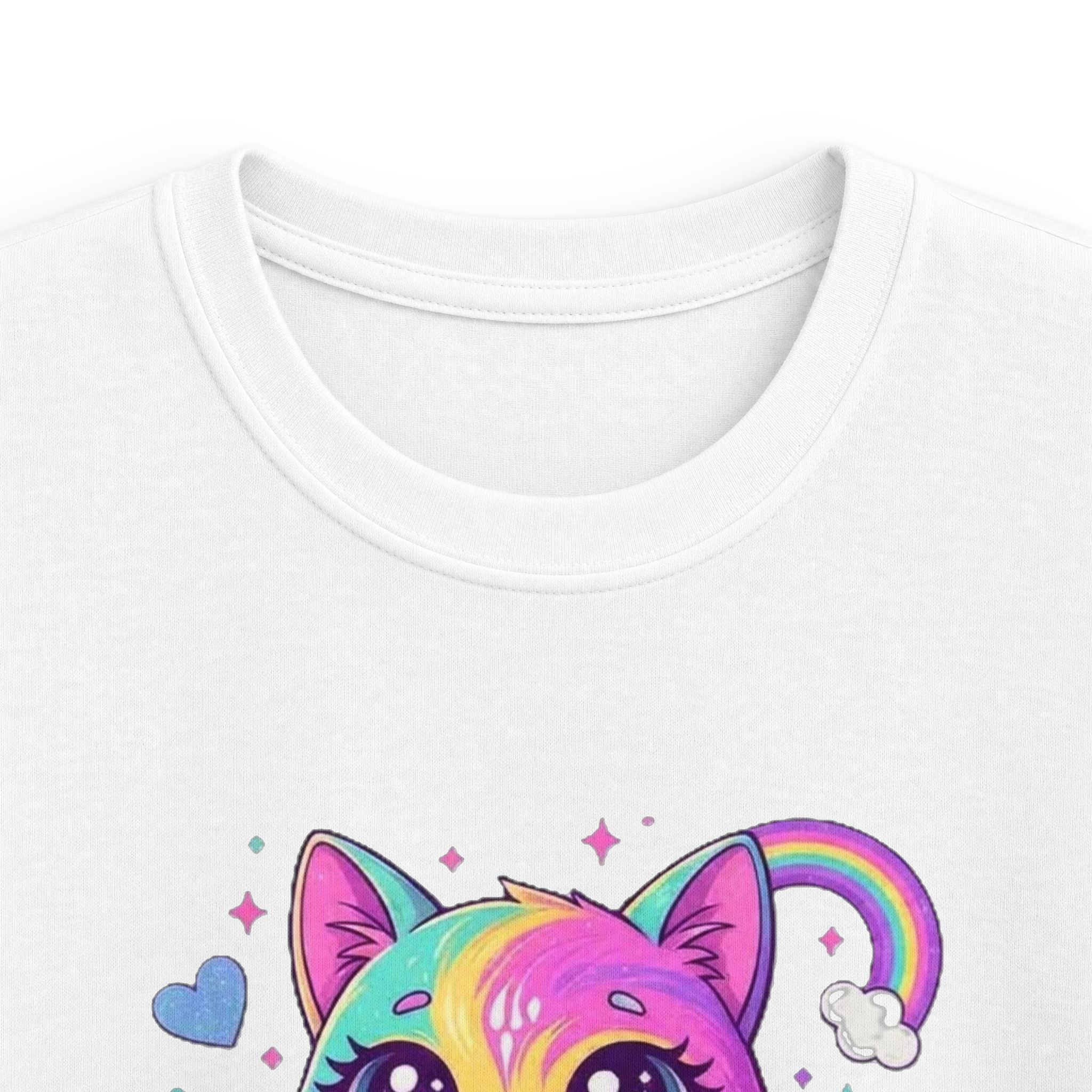 🌈🐱 Rainbow Dreams Cat Kids T-Shirt ✨💜