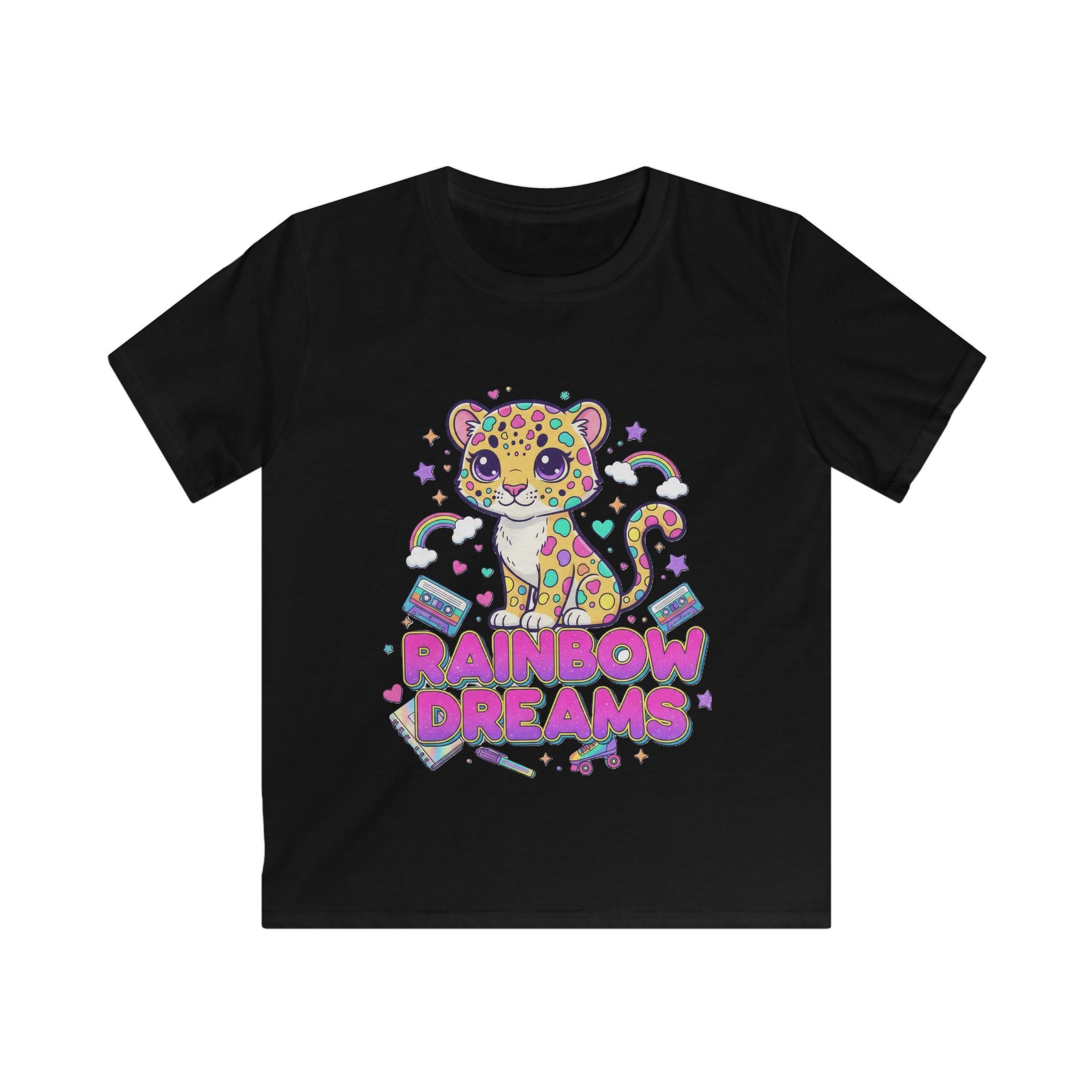 🌈🐆 Rainbow Dreams Leopard Kids T-Shirt ✨