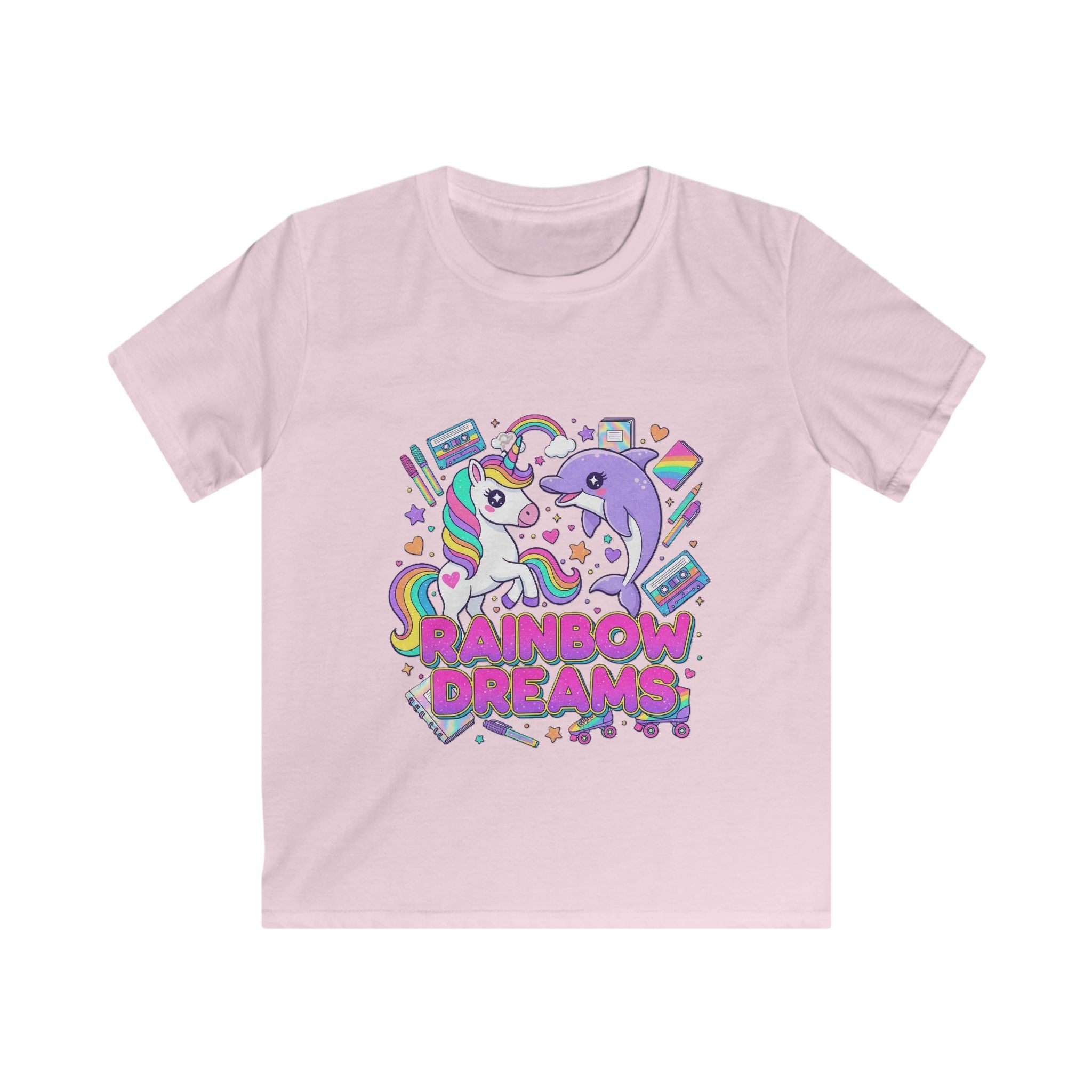 🌈🦄 Rainbow Dreams Unicorn & Dolphin Kids T-Shirt 🐬✨