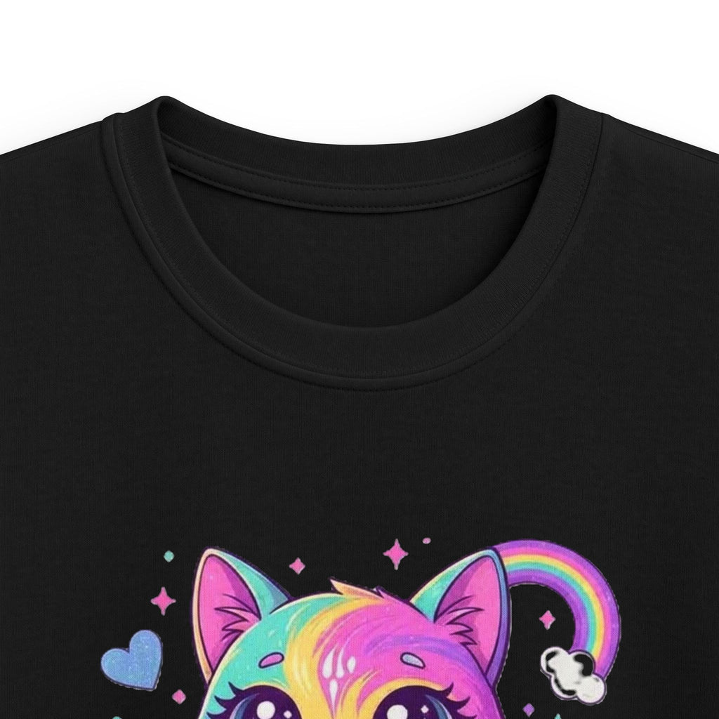 🌈🐱 Rainbow Dreams Cat Kids T-Shirt ✨💜