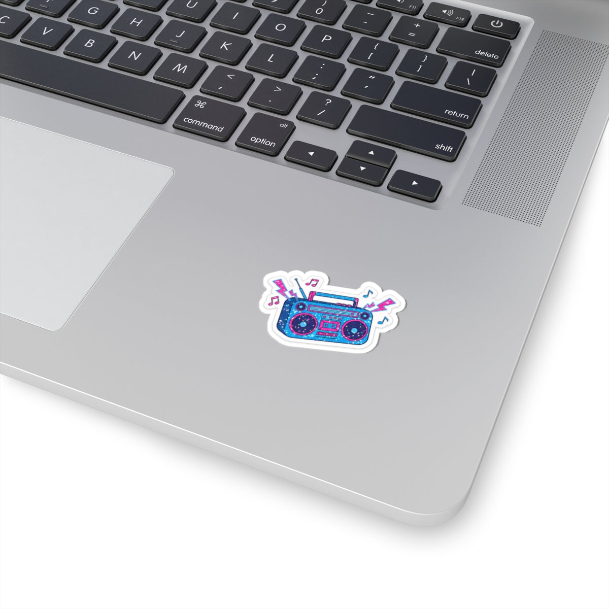 🎵 Retro Boombox Kiss-Cut Sticker | Neon Glitter Music Decal ⚡✨