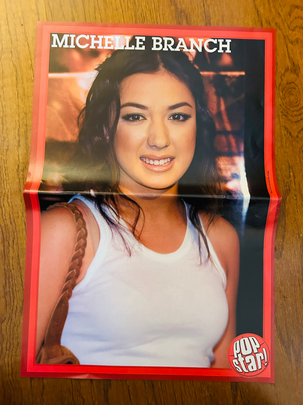 Michelle Branch side of Pop Star double-sided poster with red border