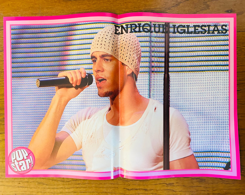 Enrique Iglesias performing side of Pop Star double-sided poster with pink border