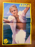 Aaron Carter Pop Star poster yellow-bordered side featuring Aaron by the water