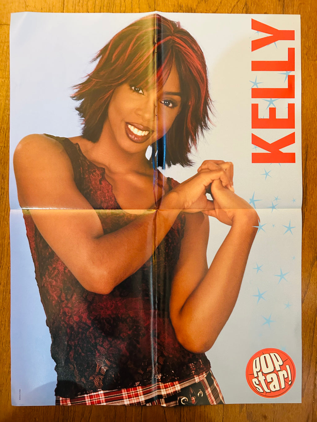 Kelly Rowland side of Pop Star double-sided poster with visible fold creases