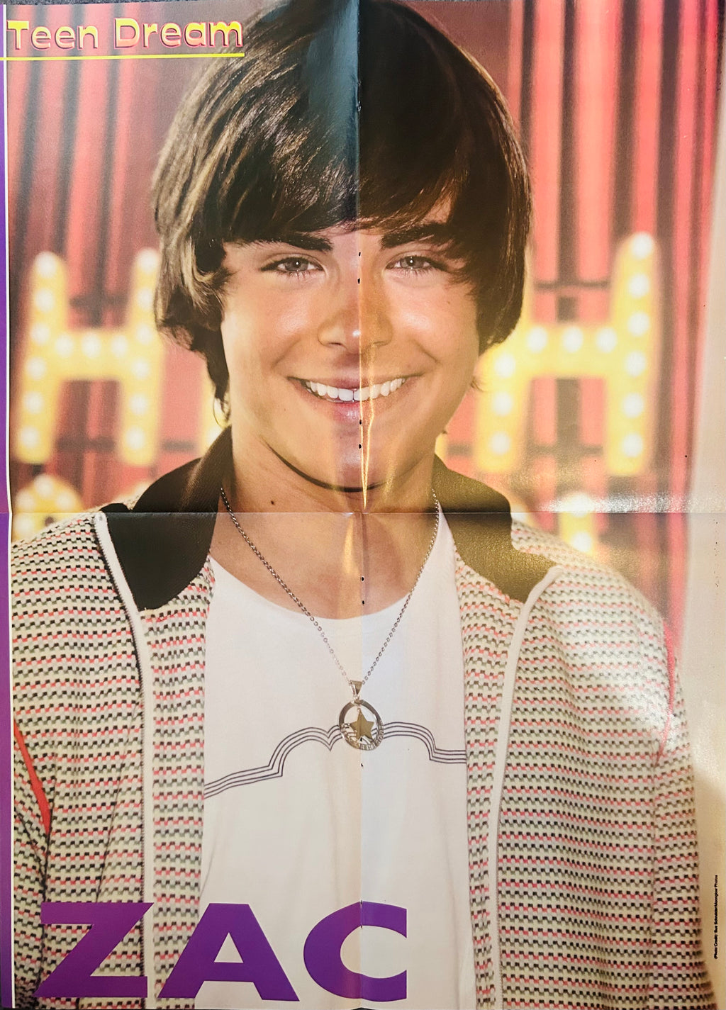 Zac Efron HSM stage close-up – Teen Dream Poster (Side B)