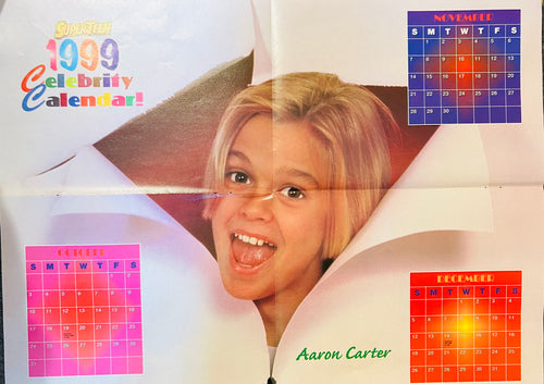 Aaron Carter – Super Teen 1999 Celebrity Calendar Poster (Side A)