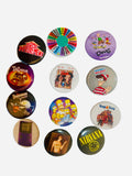 90s Nostalgia Button Pack – Set of 12 pin-back buttons featuring Home Improvement, Doug, Taz-Mania, Nirvana, The Simpsons, Darkwing Duck and more