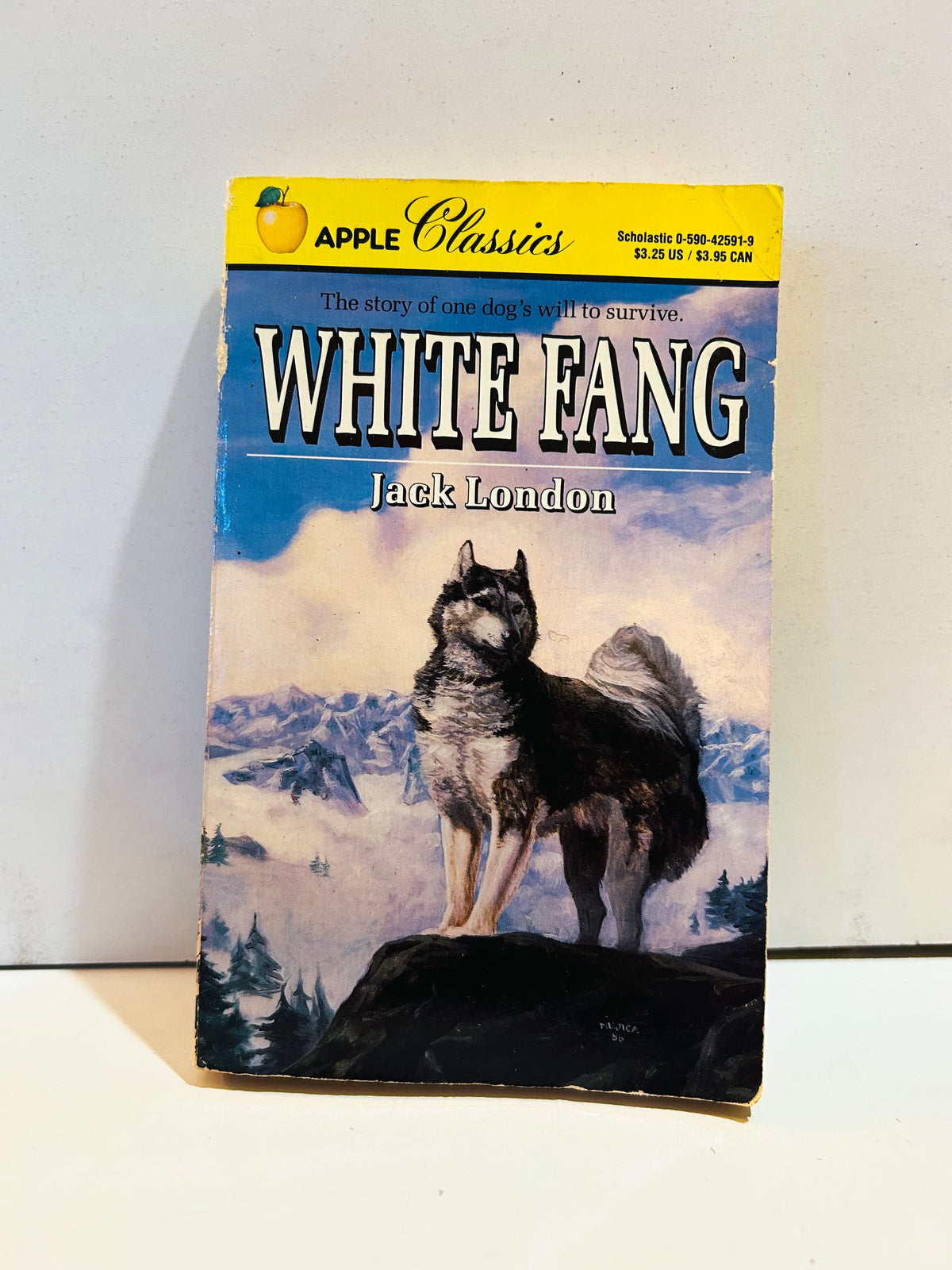 White Fang by Jack London Scholastic Apple Classics paperback cover with snowy mountain artwork