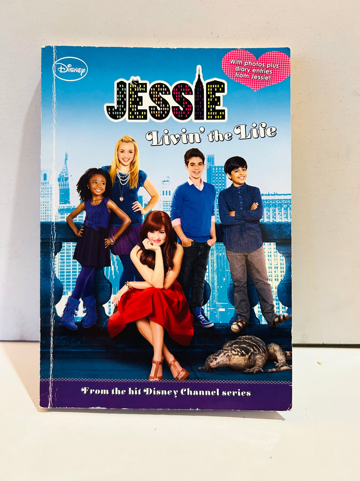Disney Jessie Livin the Life paperback front cover showing cast photo and spine-side wear